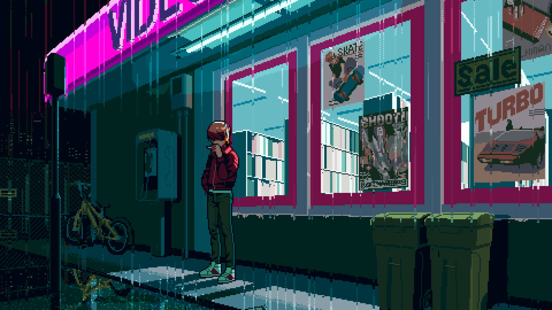 Rainy Day In Aesthetic Pixel Art