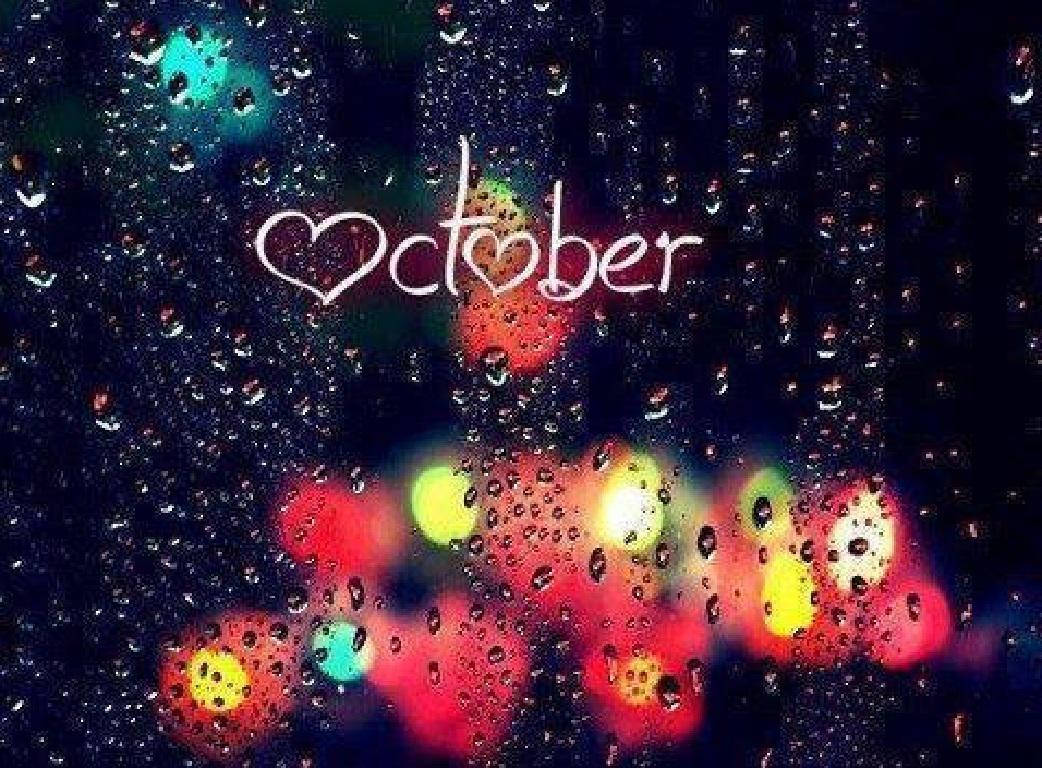 Rainy Window Hello October Background