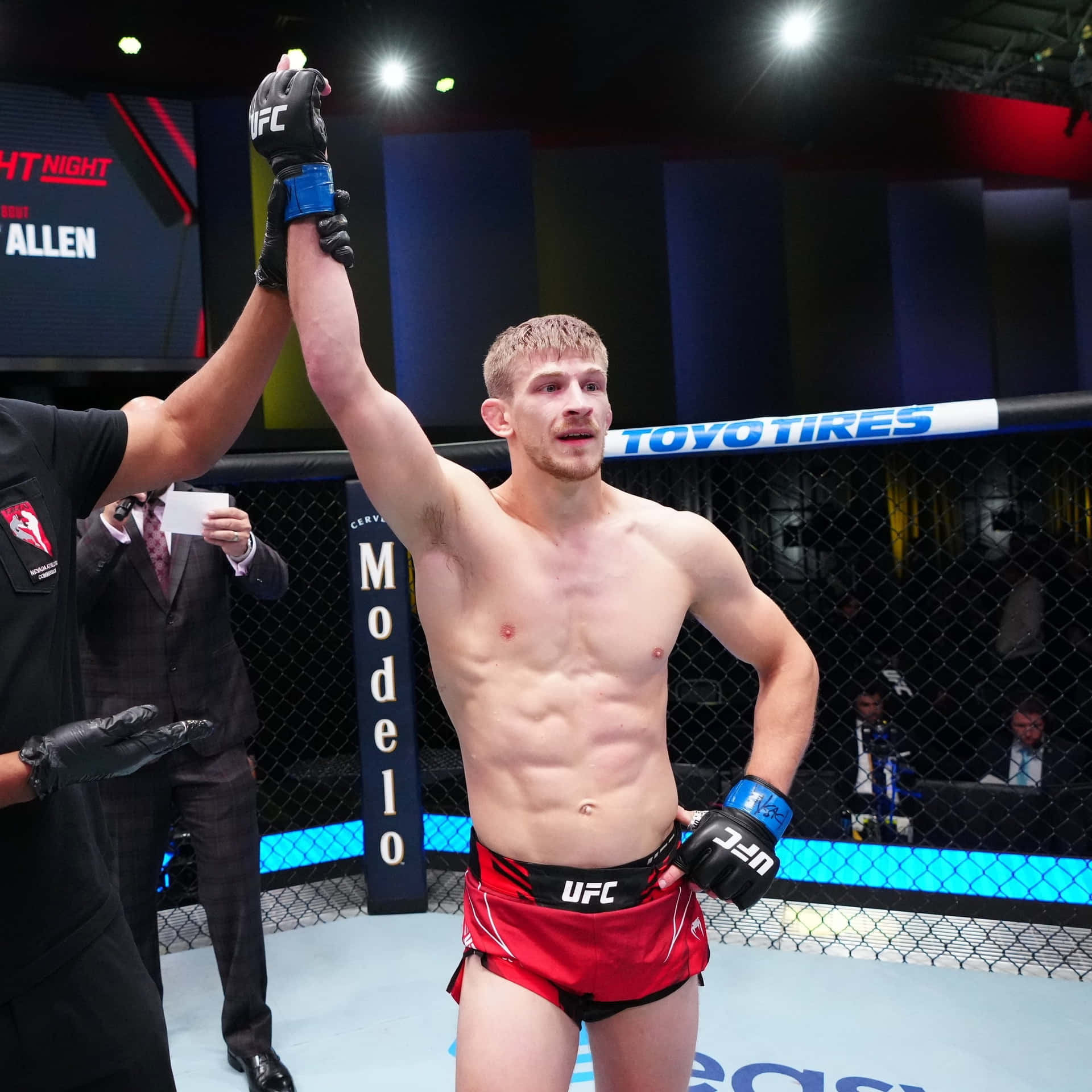 Raised Arms Arnold Allen Background