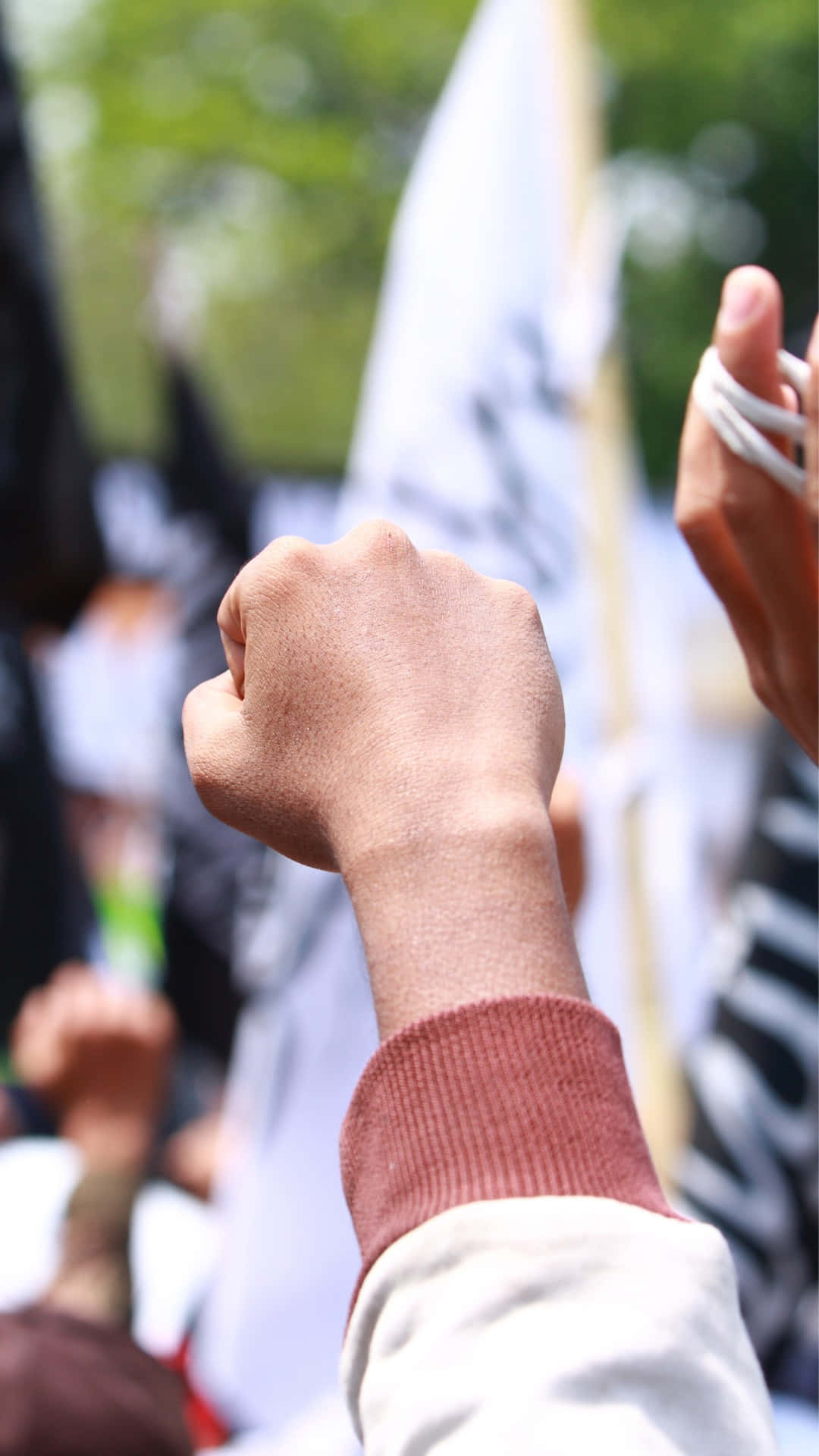 Raised Fist Protest Symbolism Background