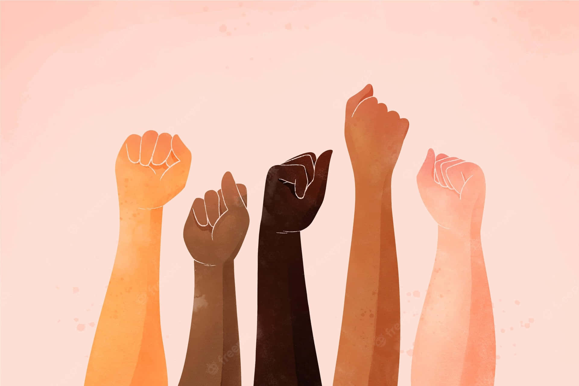 Raised Fists United In Fighting Racism