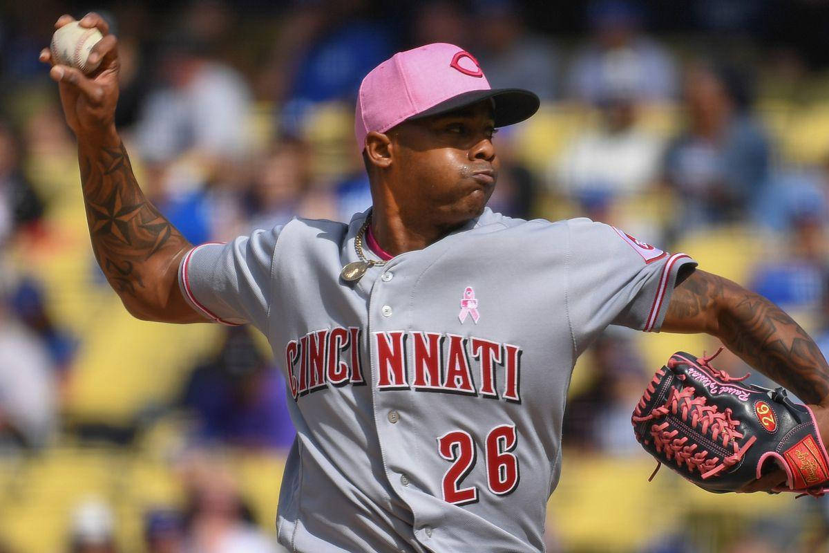 Raisel Iglesias Pink Cincinnati Background