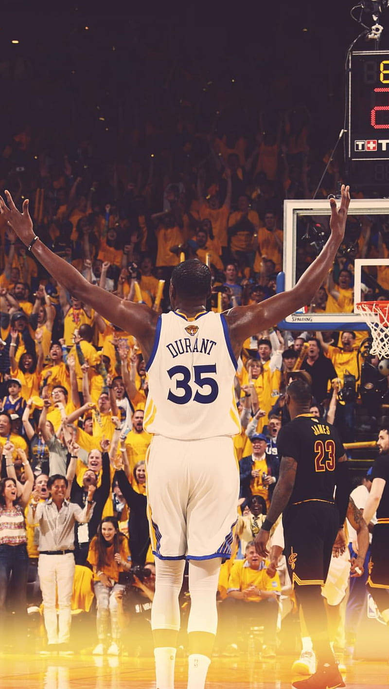 Raising Arms Kevin Durant Cool Background