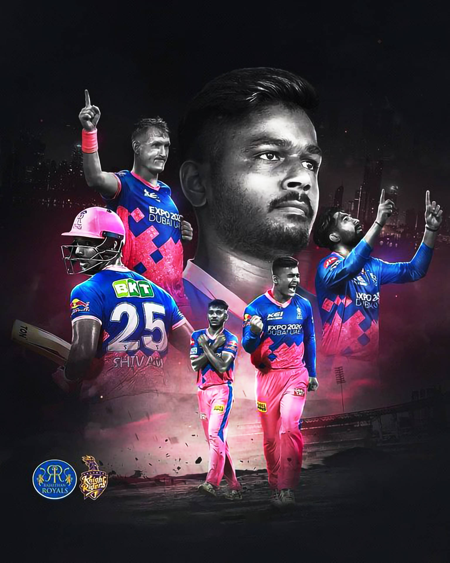 Rajasthan Royals Players Poster Background