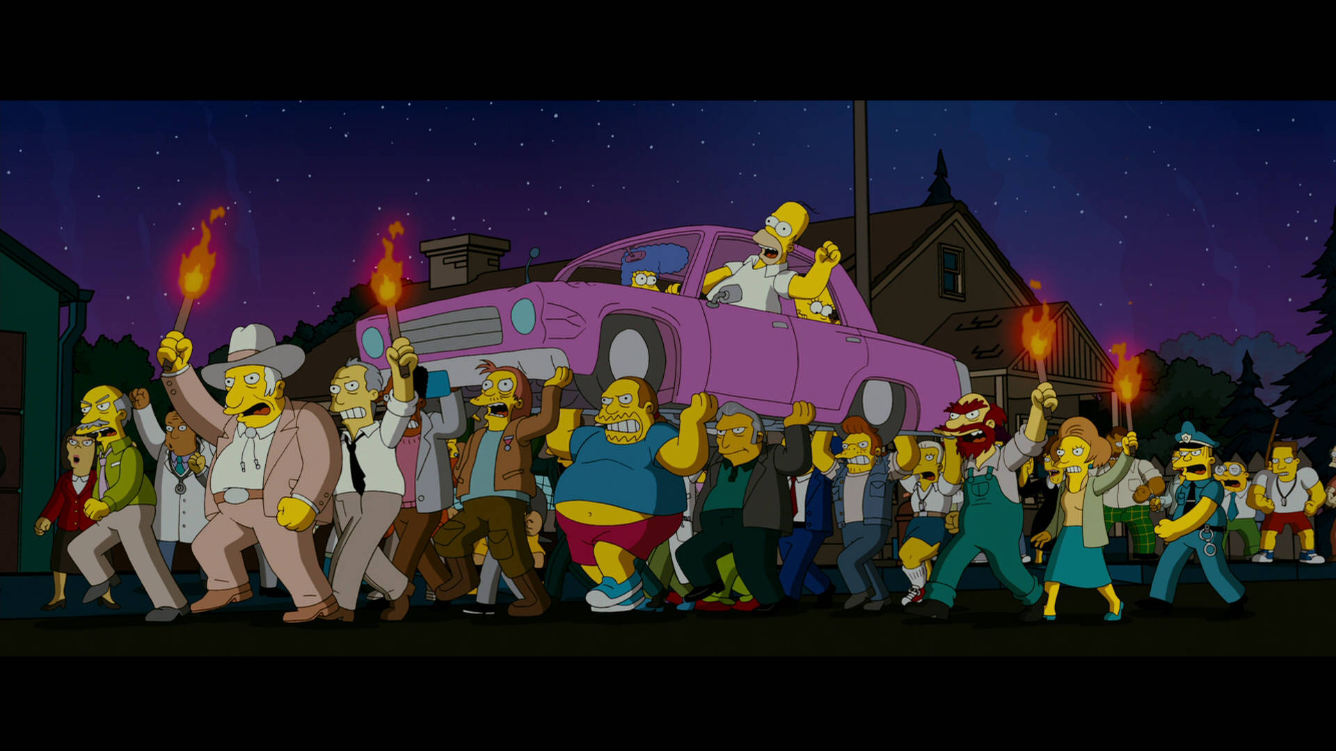 Rallying Crowd From The Simpsons Movie Background