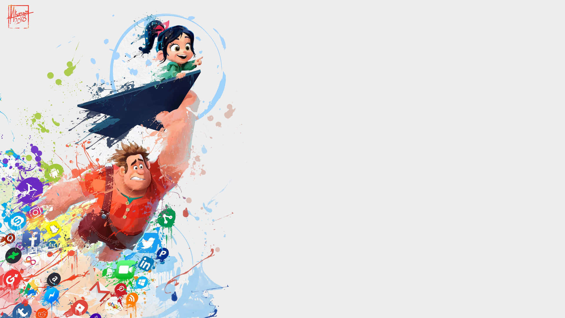 Ralph Breaks The Internet Abstract Illustration Background