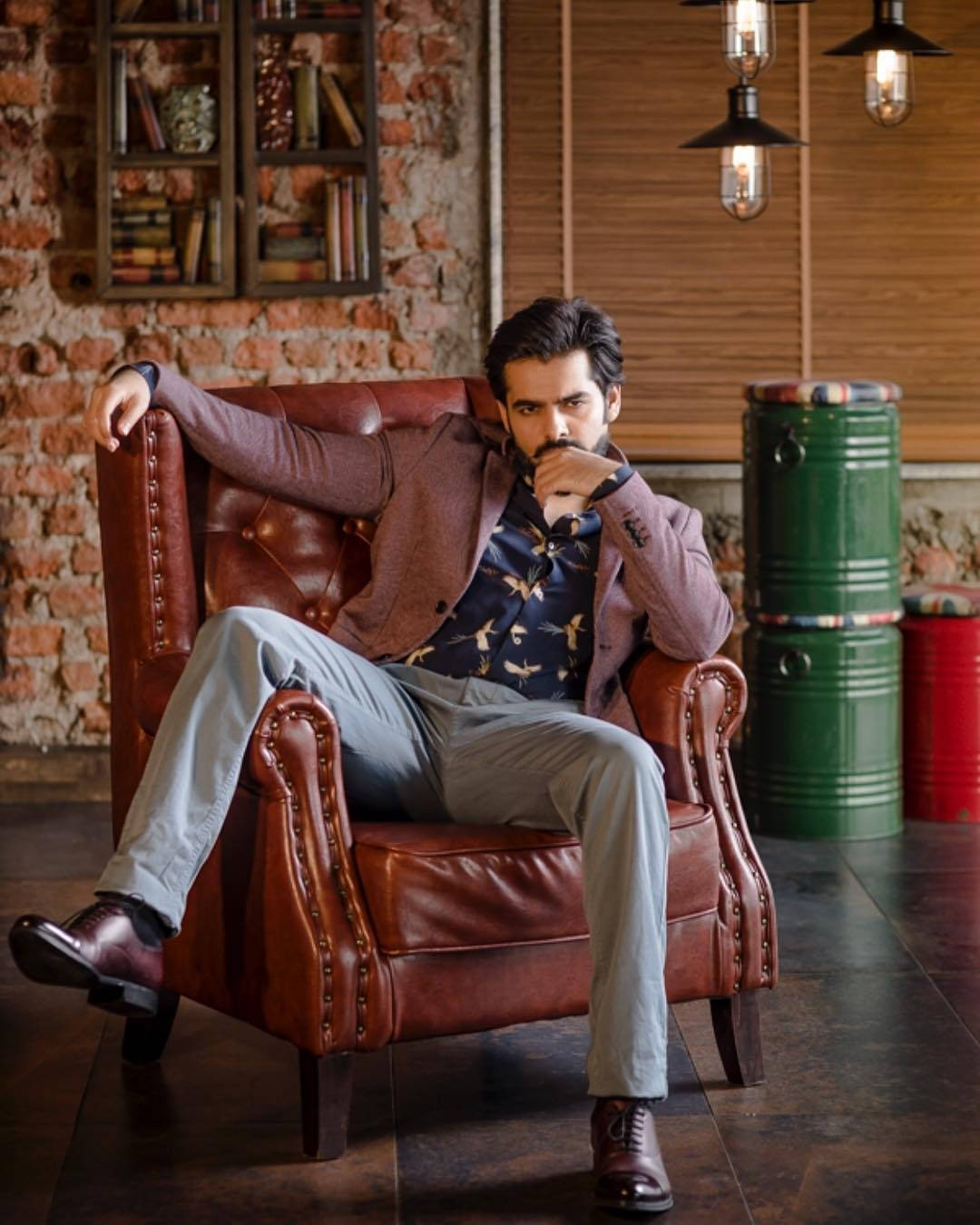 Ram Pothineni On Leather Armchair Background