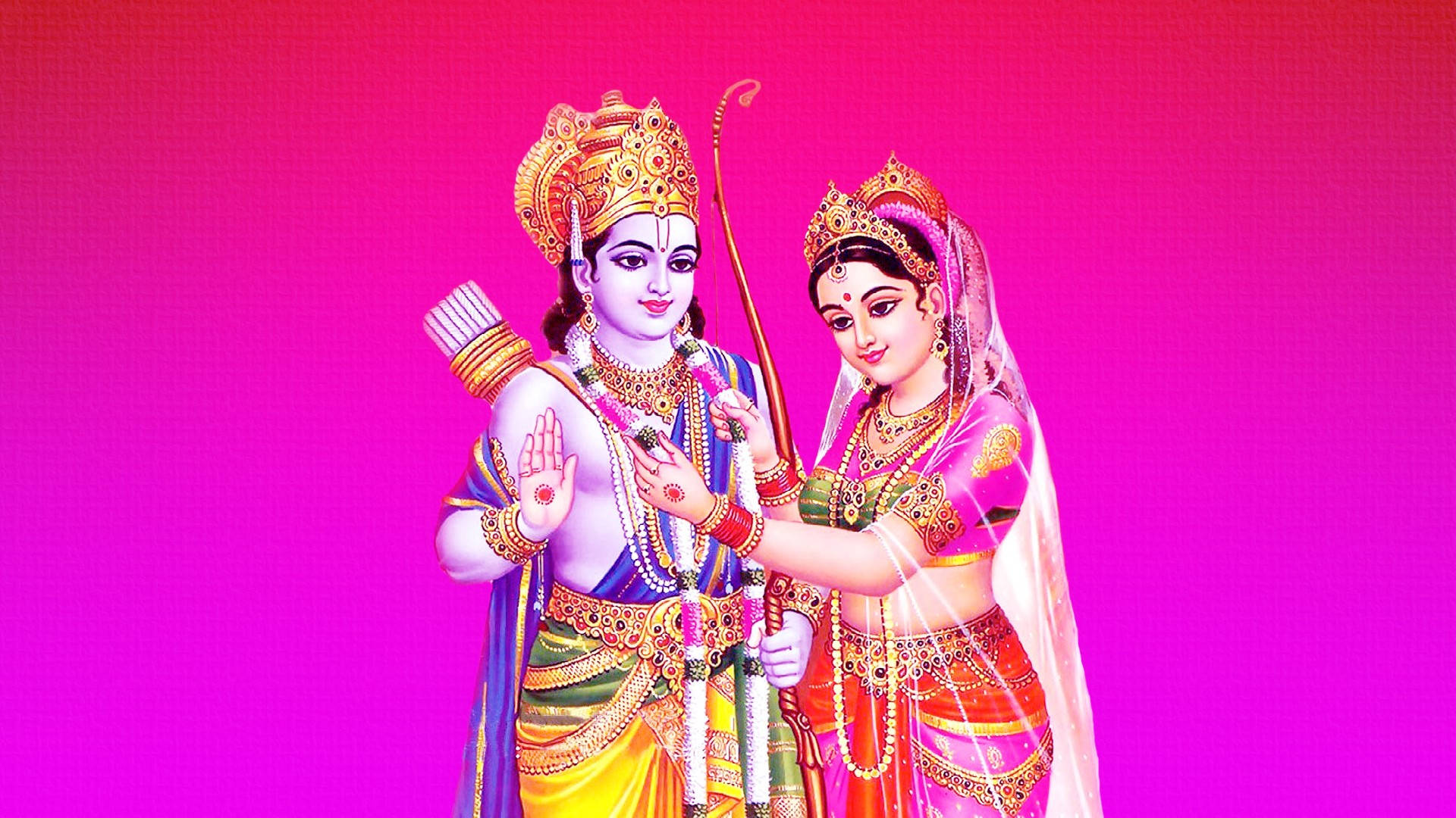 Ram Sita Reddish Pink Background Background