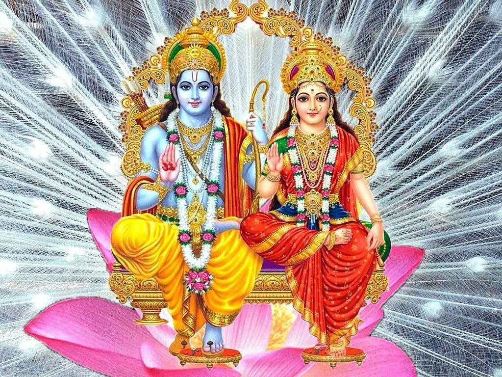 Ram Sita Silver Background