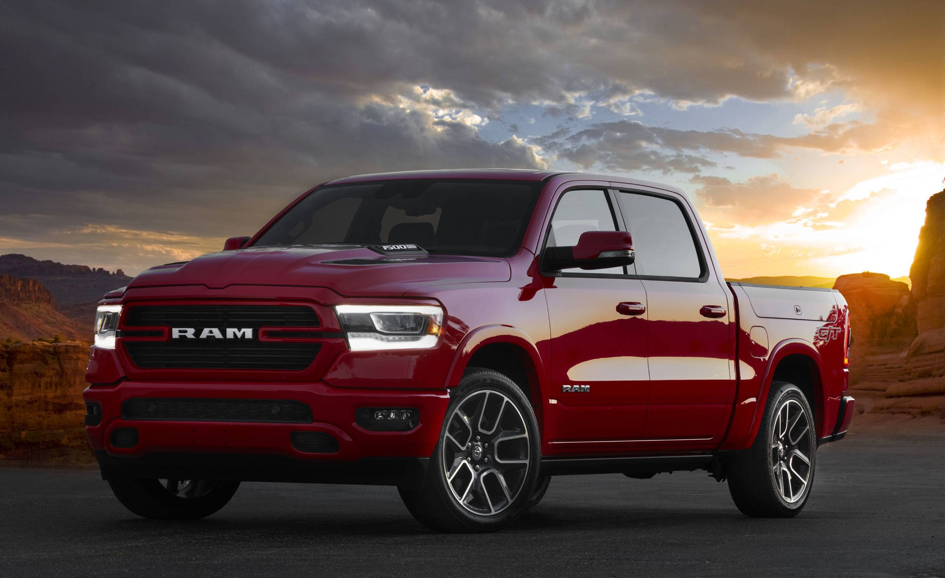 Ram Truck And Sunset