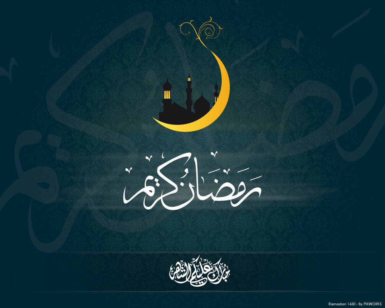 Ramadan Golden Crescent Moon