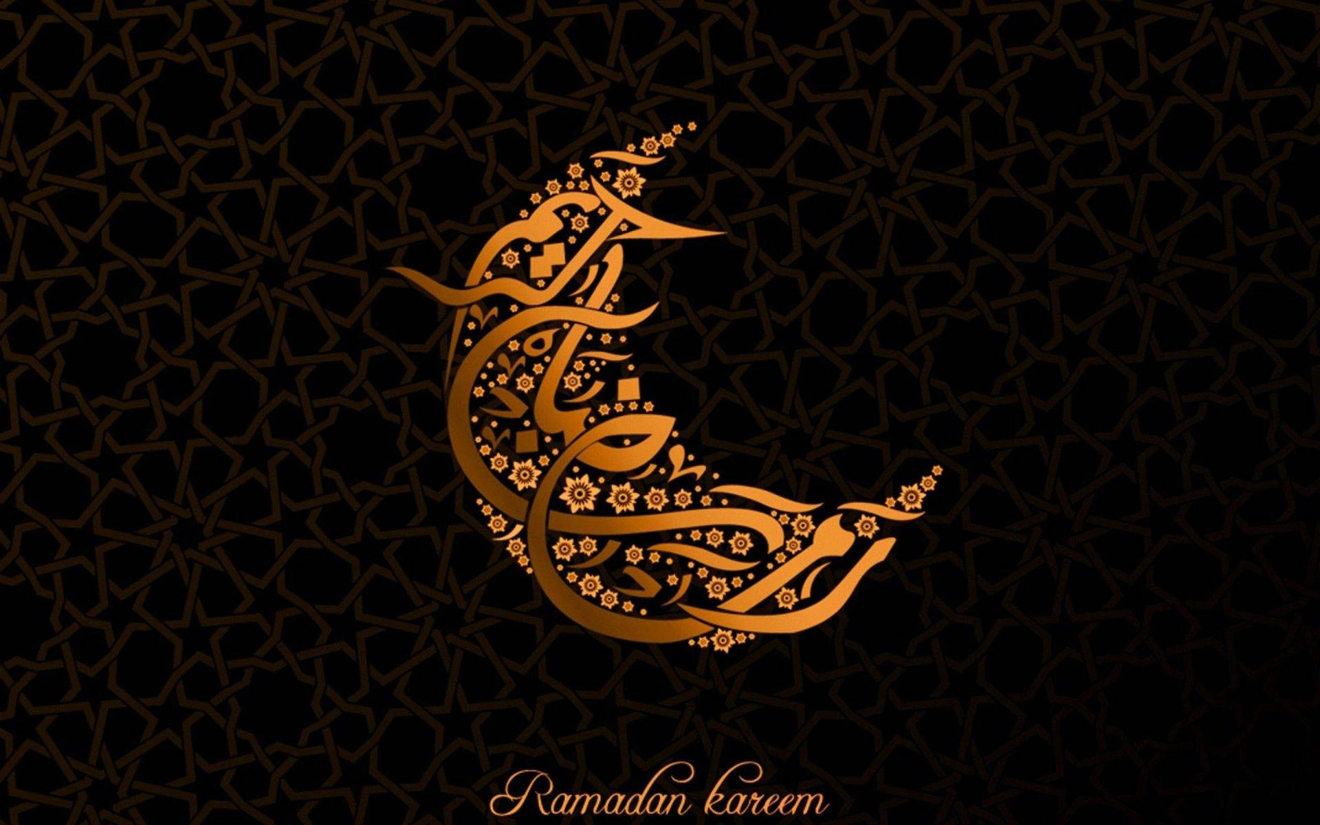 Ramadan Golden Stylised Crescent Moon Background