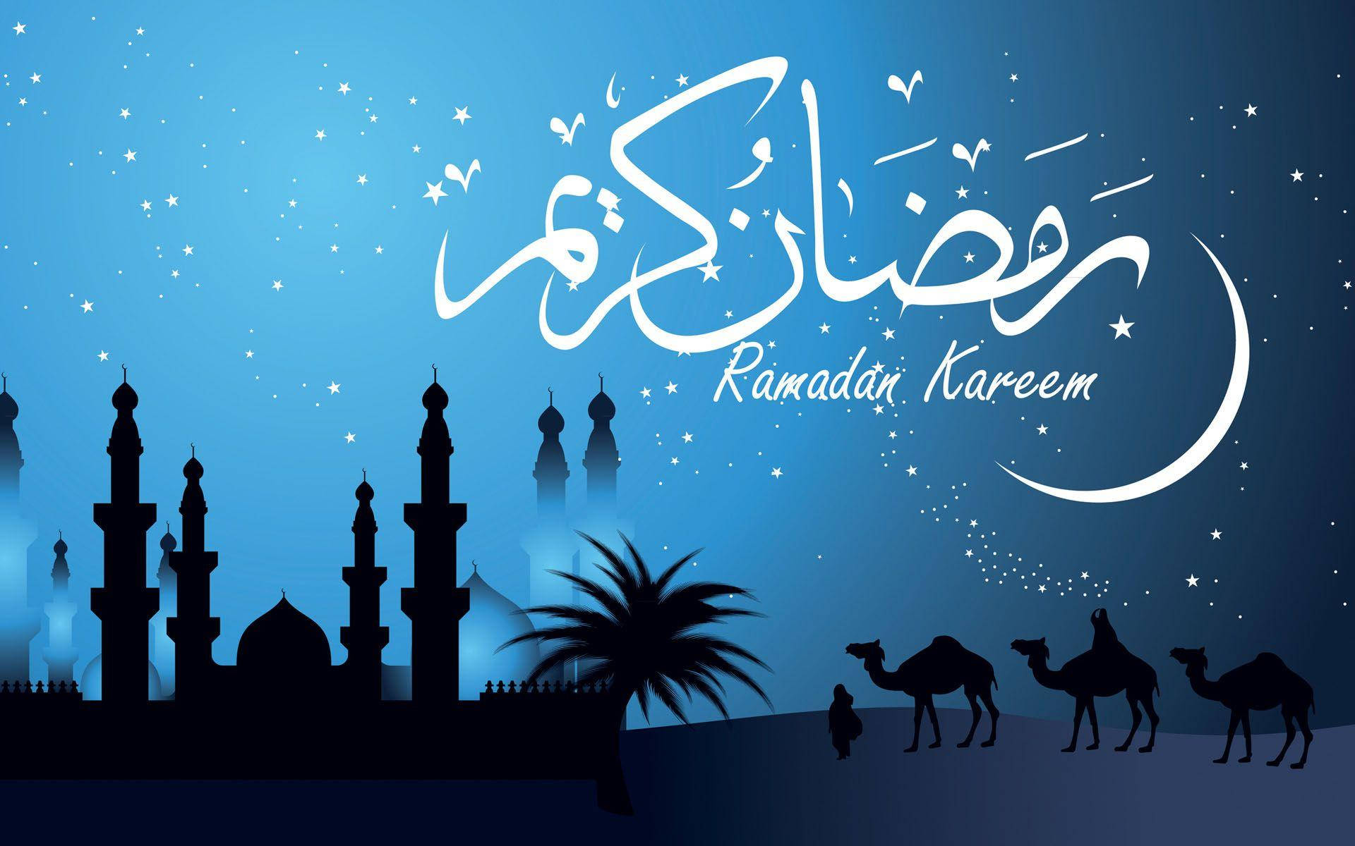 Ramadan Kareem With Three Camels
