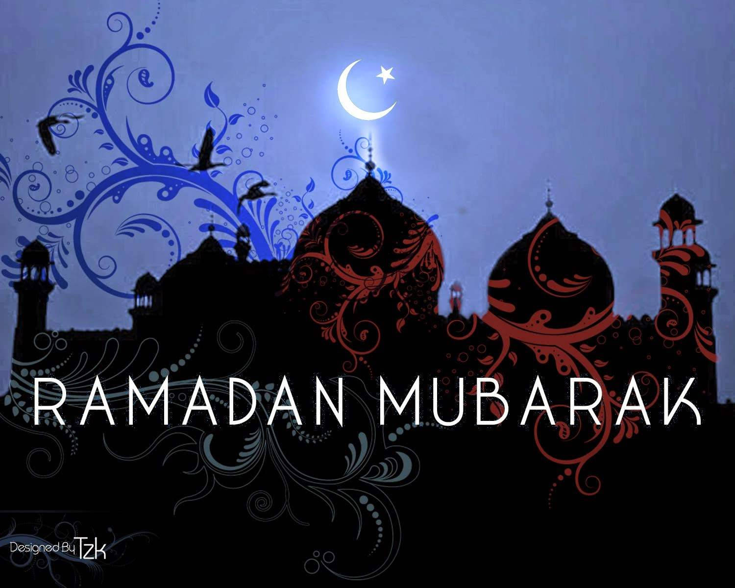 Ramadan Mubarak At Night Background