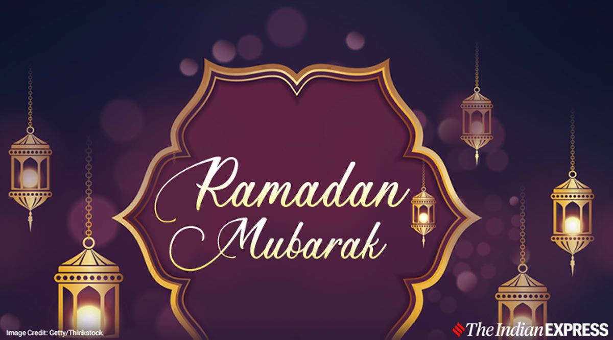 Ramadan Mubarak Dark Purple Background