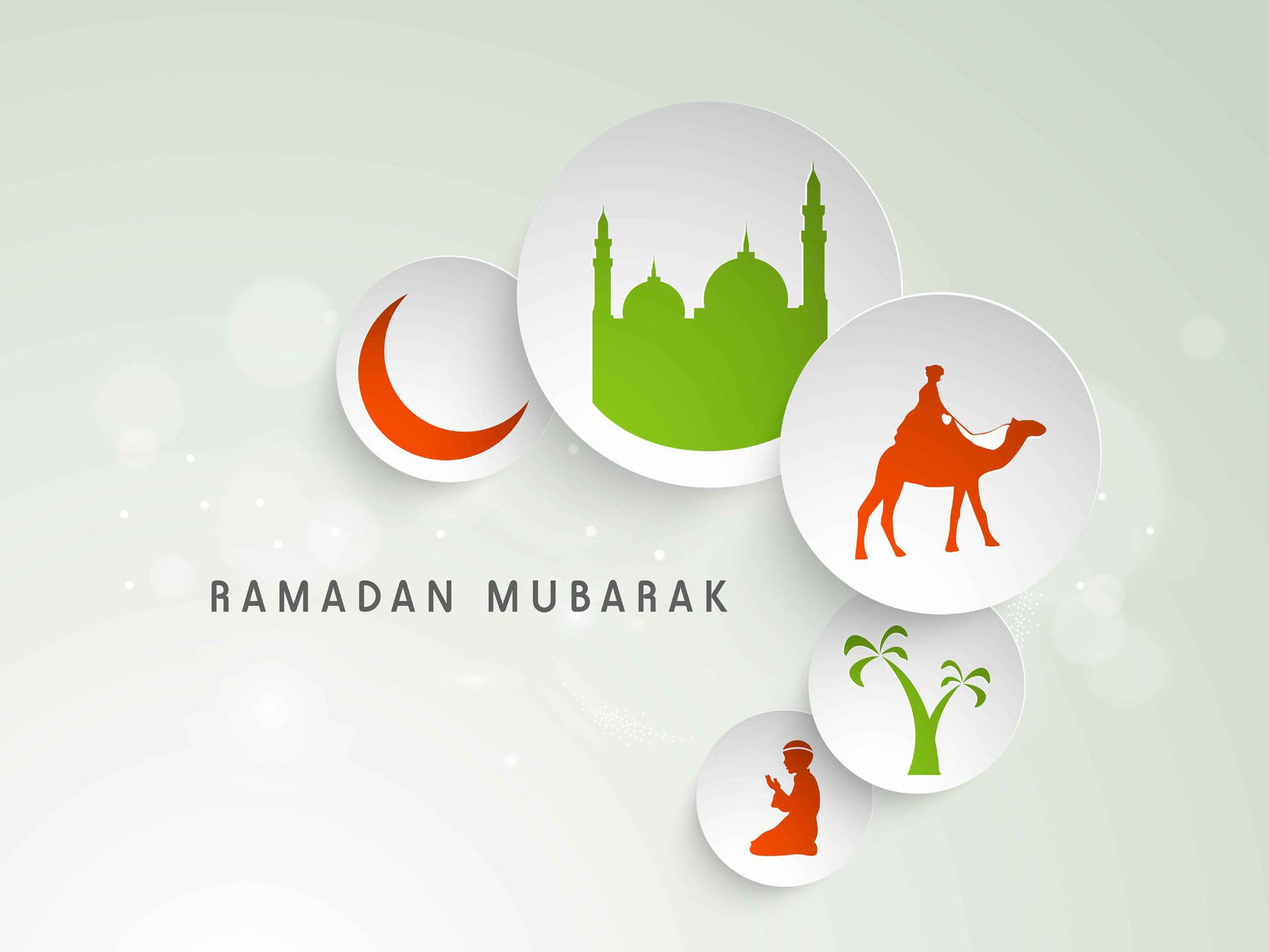 Ramadan Mubarak In White Background