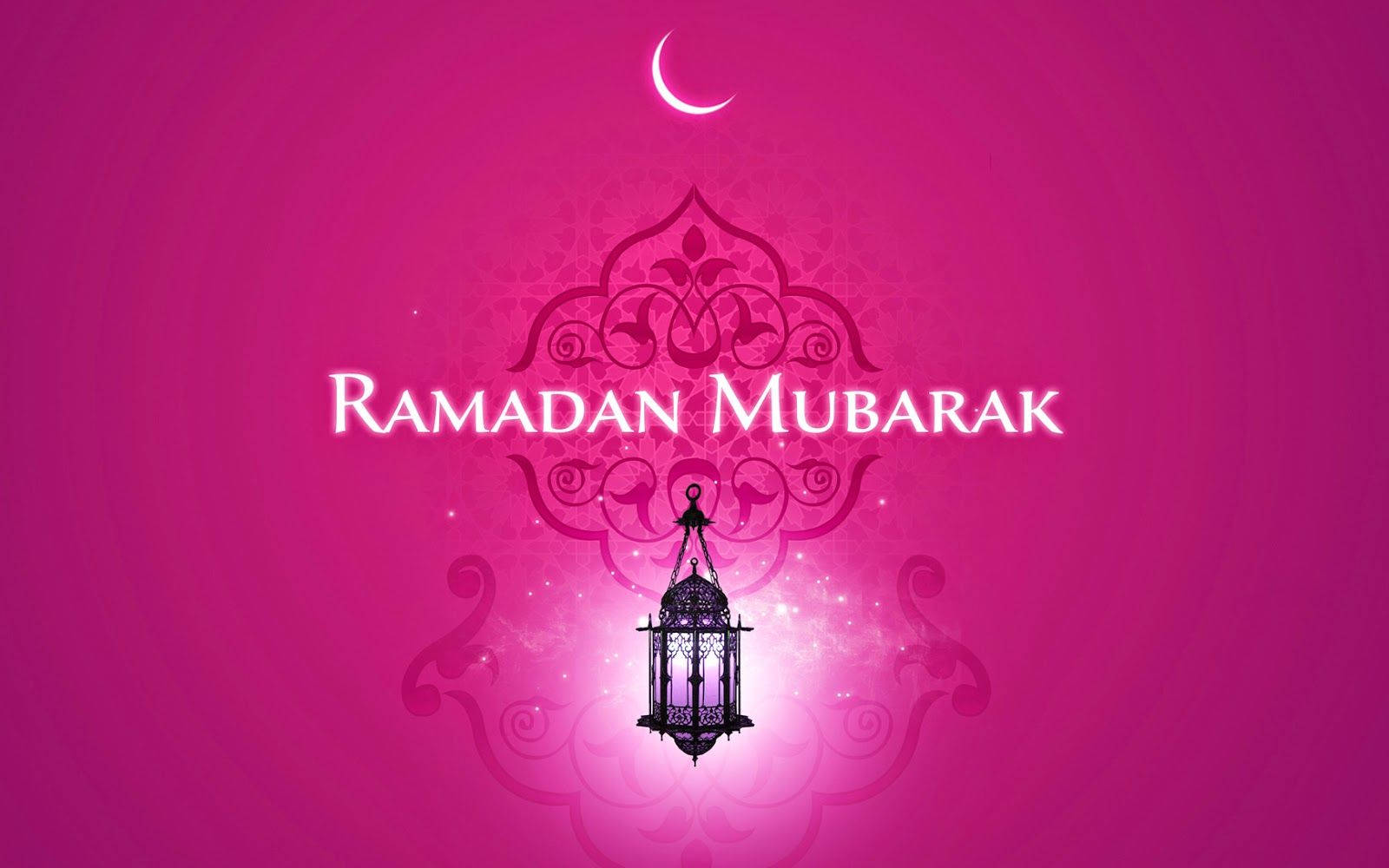 Ramadan Mubarak Pink Greetings Background