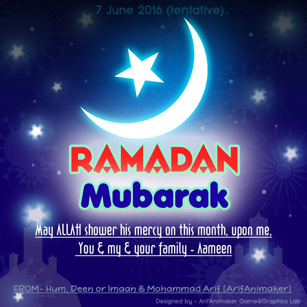 Ramadan Mubarak Star And Moon Background