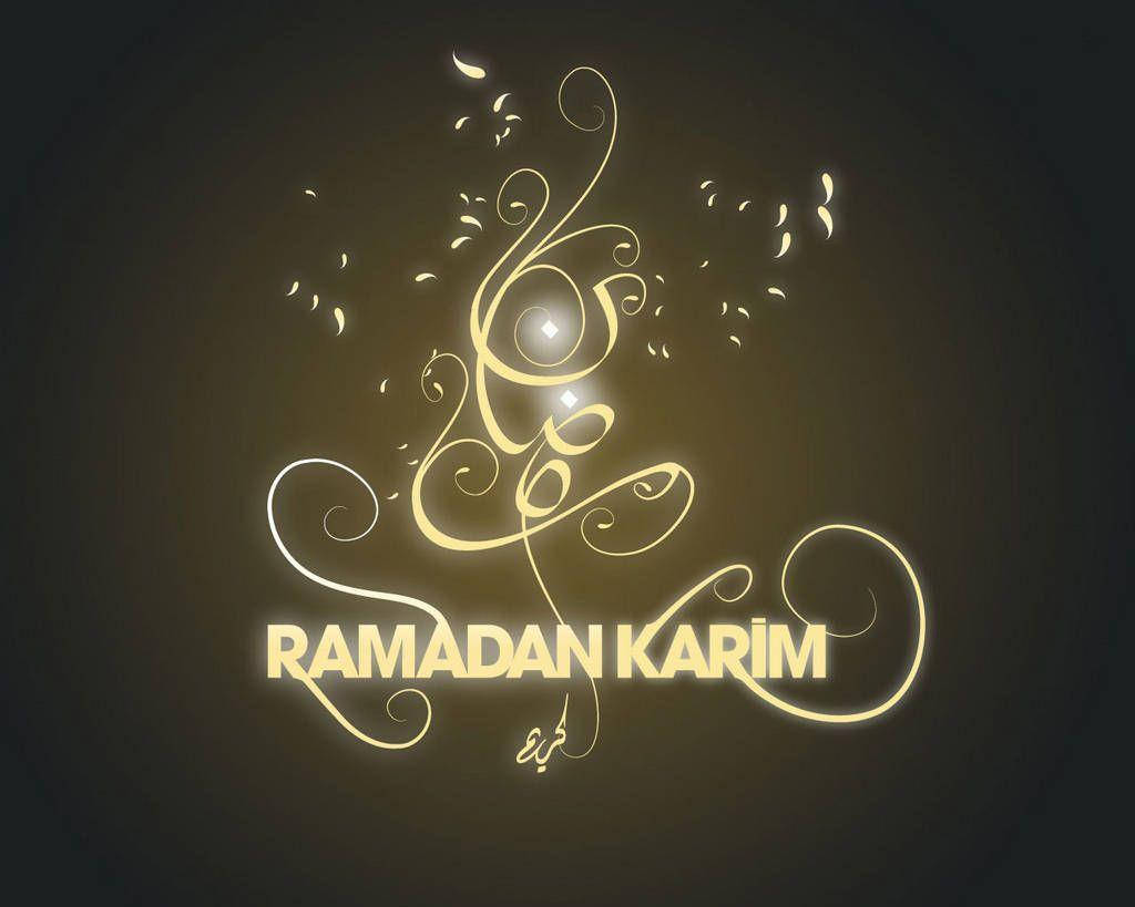 Ramadan With Gold Abstract Lines Background