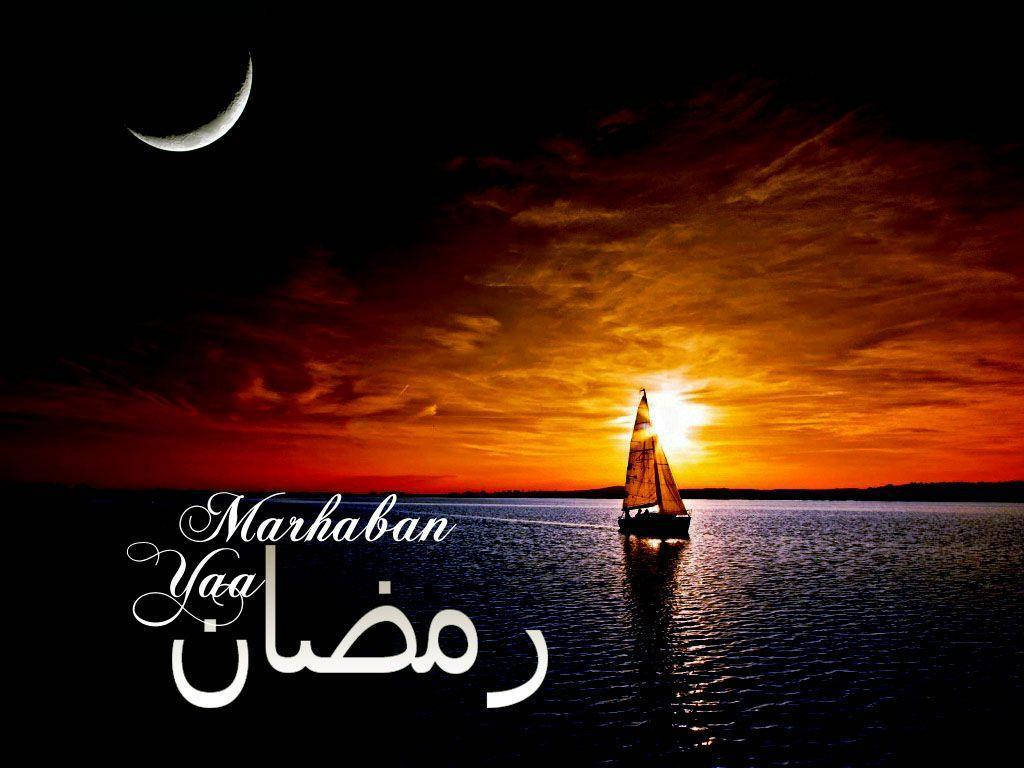Ramadan With Sailing Ship Background
