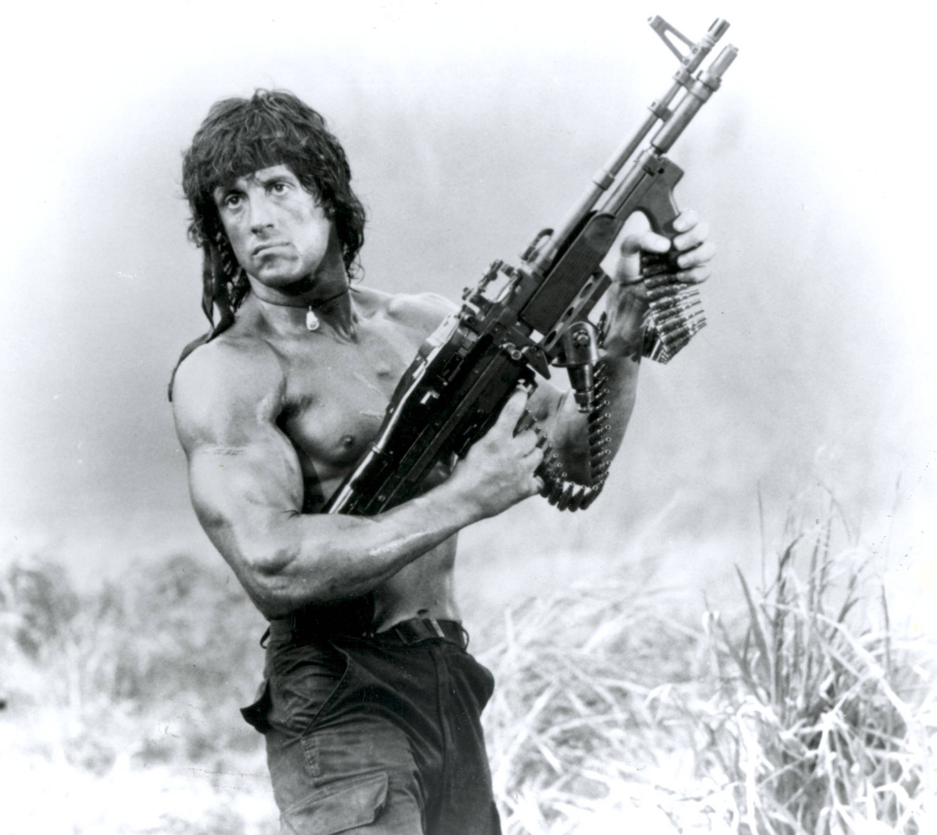 Rambo Black And White Background