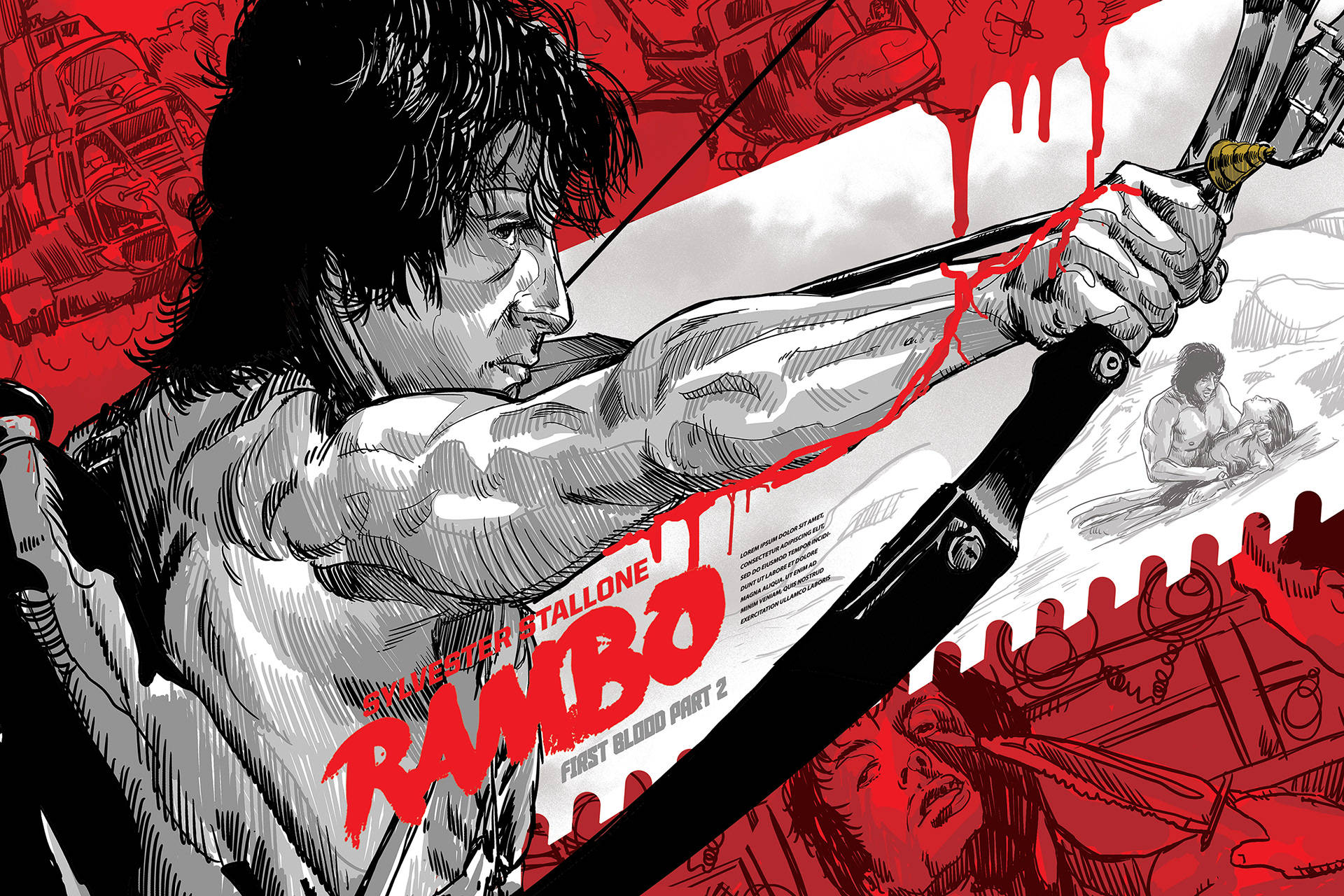 Rambo Comic Style Background