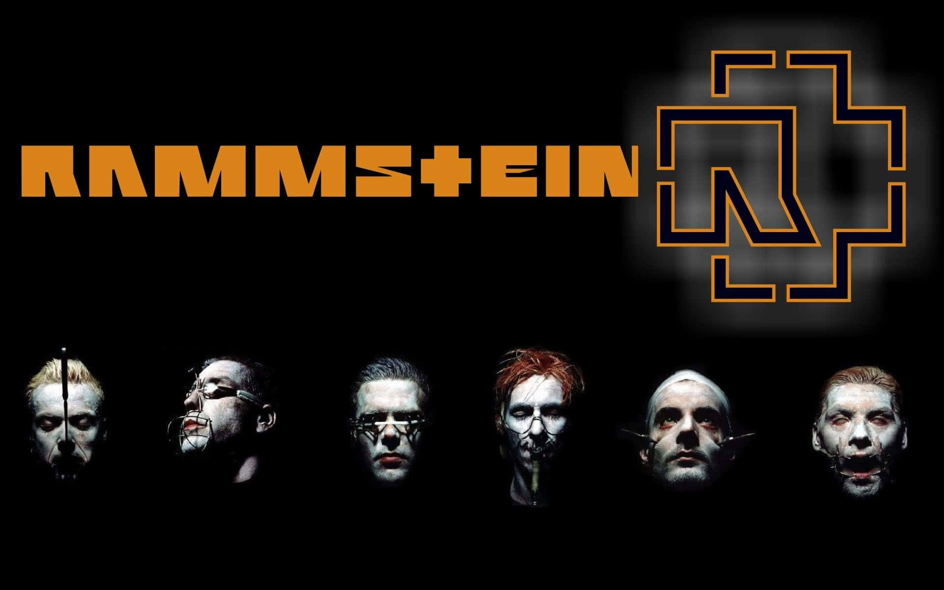 Rammstein Band Members Face Paint Background