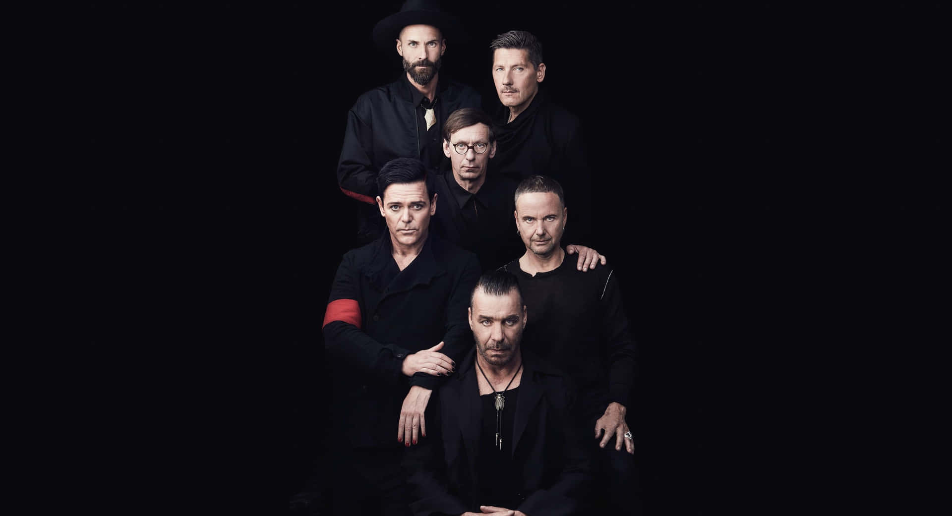 Rammstein Band Portrait Black Background Background