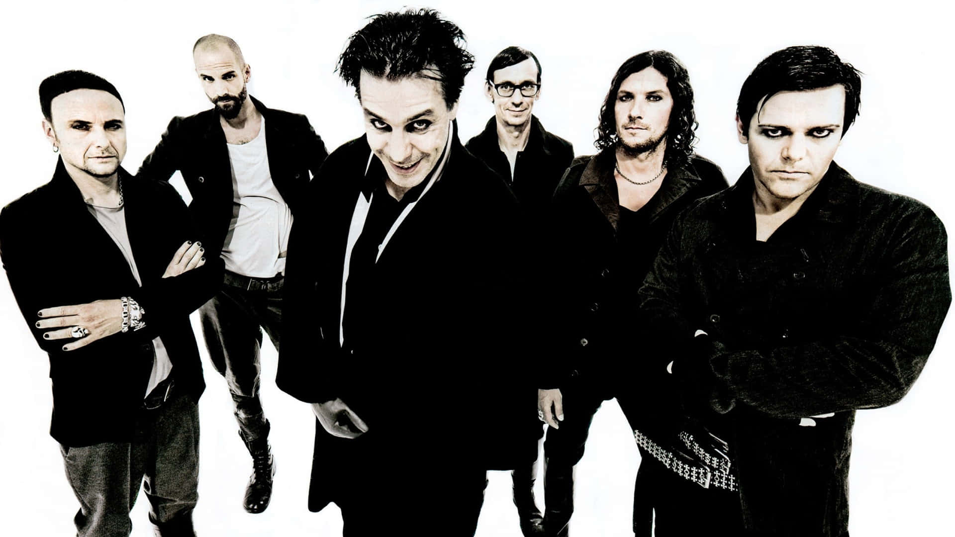 Rammstein Band Portrait Blackand White Background