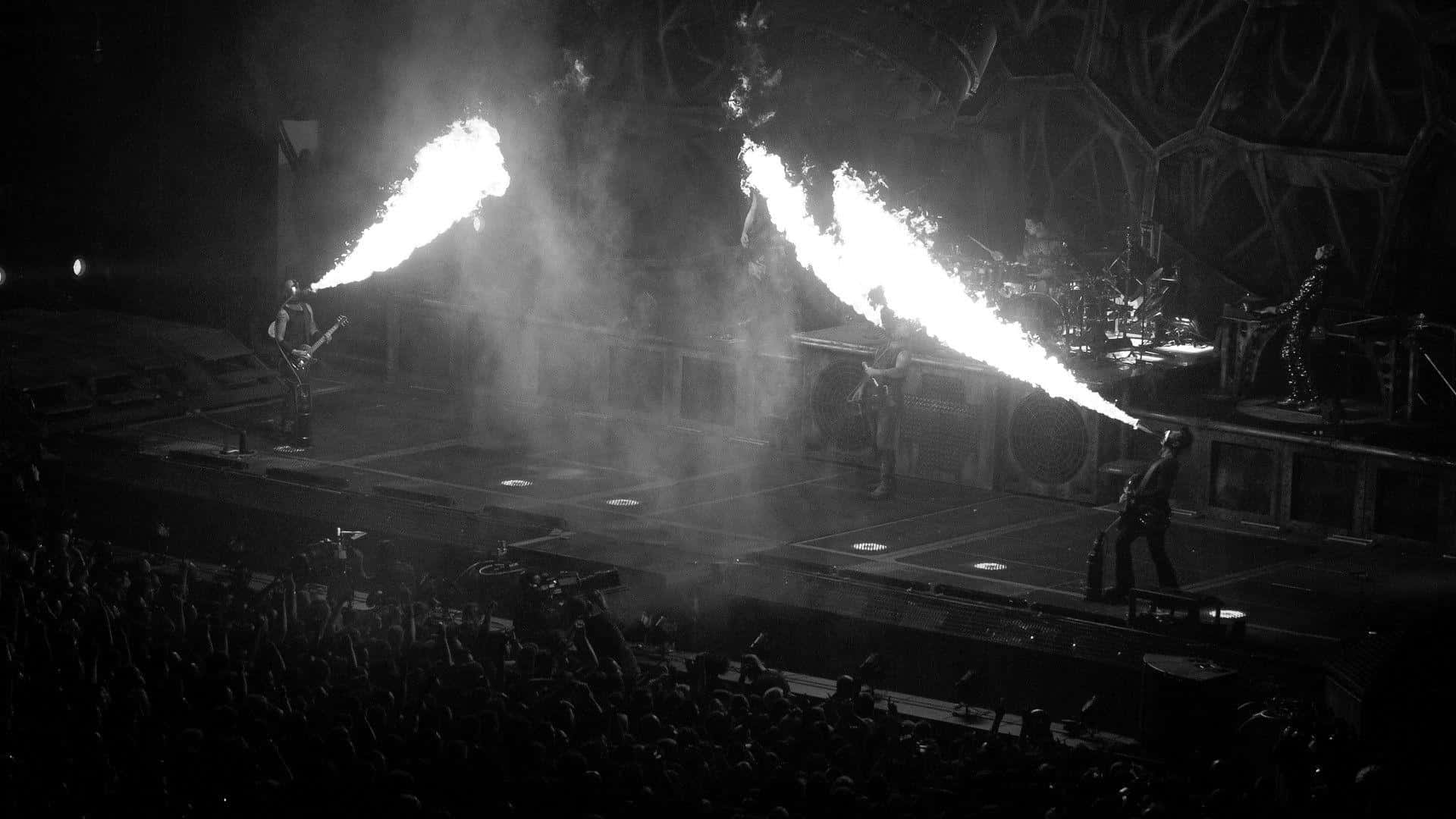 Rammstein Concert Fire Show Background