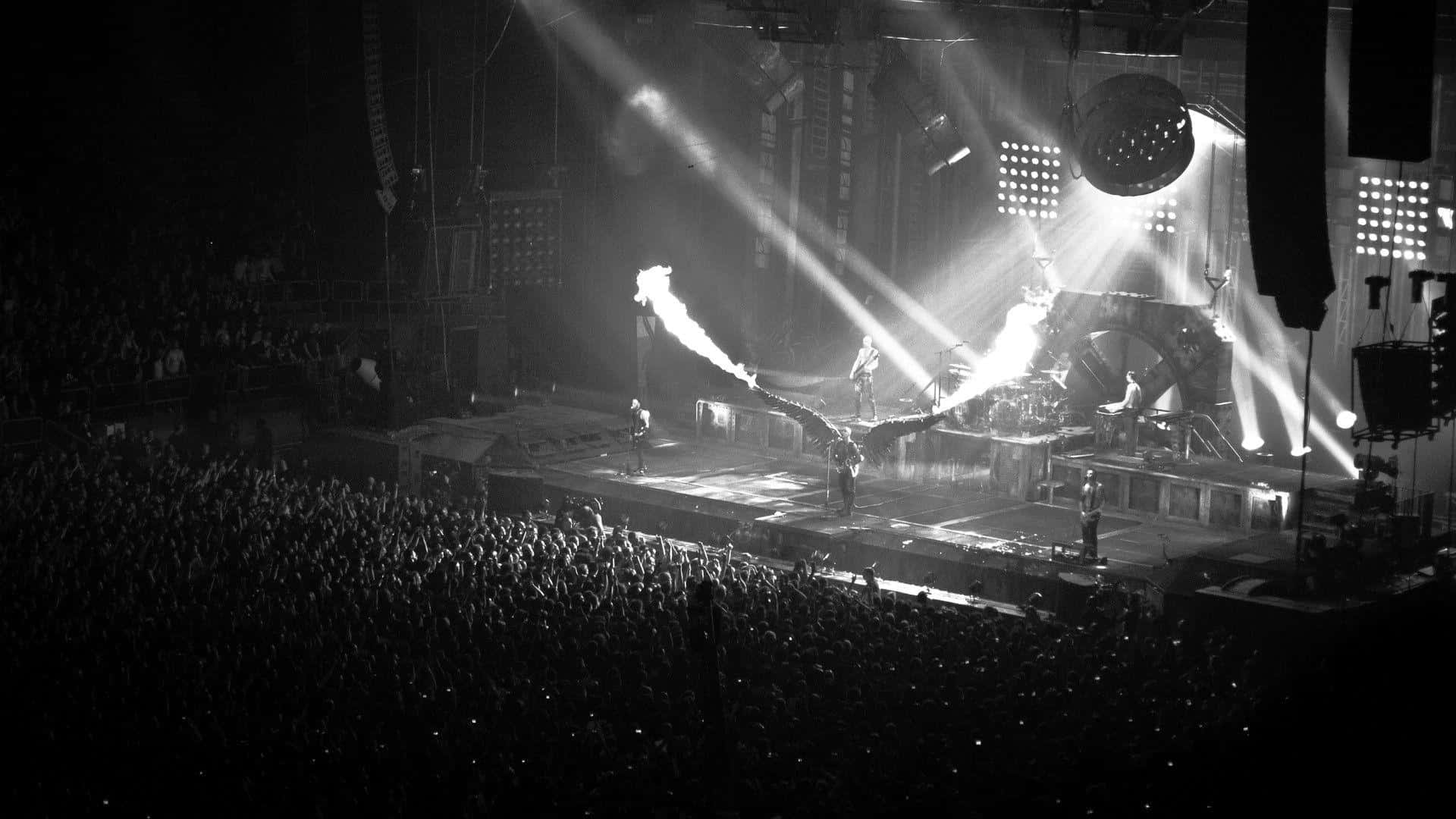 Rammstein Concert Fire Show Background