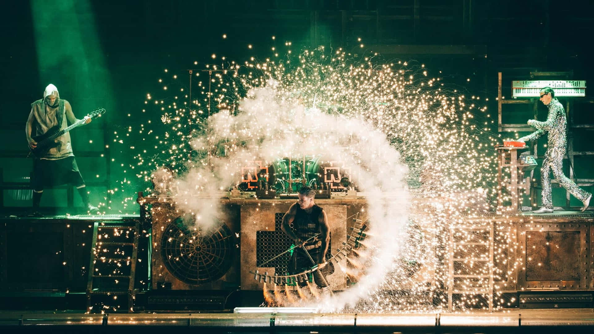 Rammstein Concert Fireworks Explosion Background