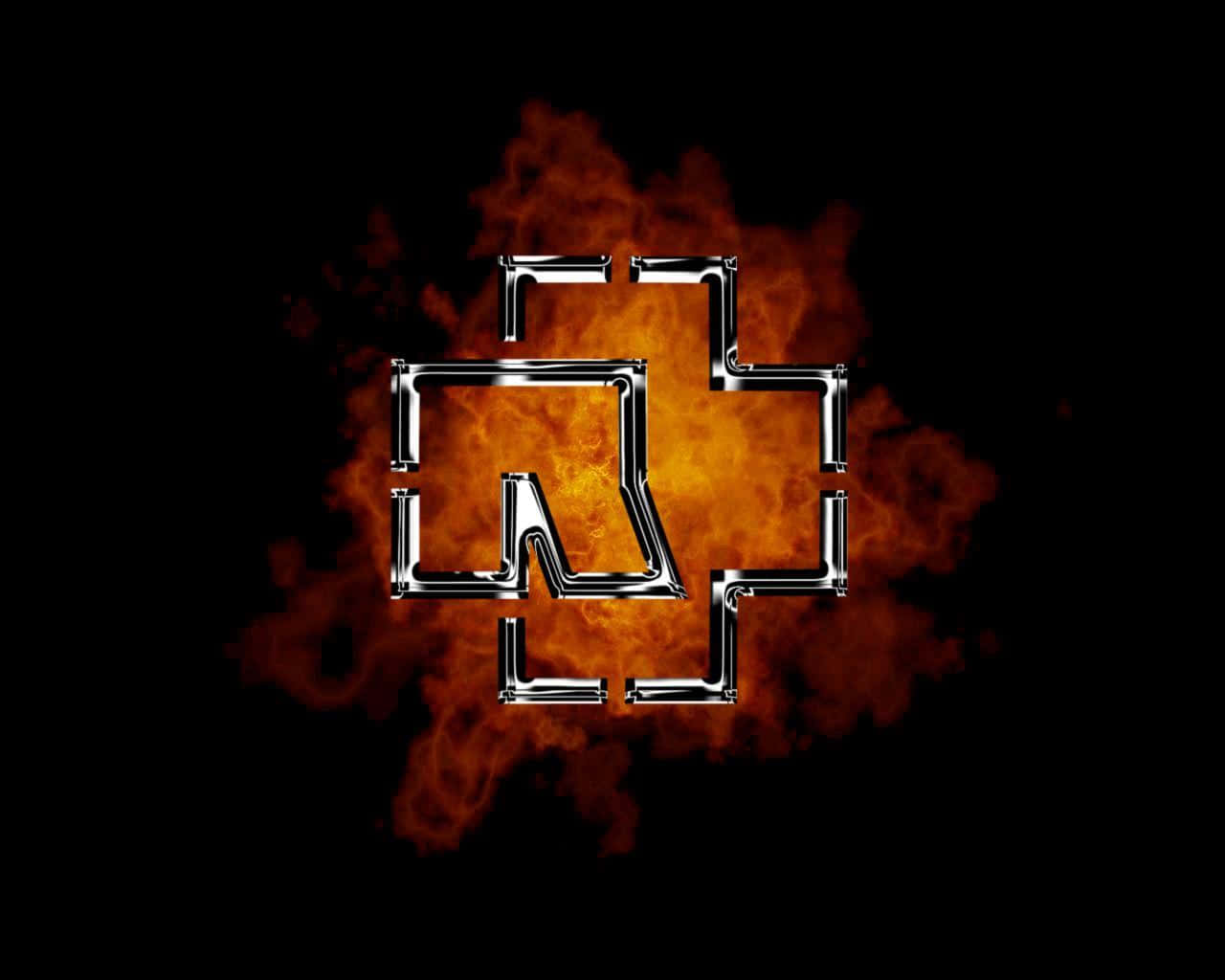 Rammstein Logo Flames Background