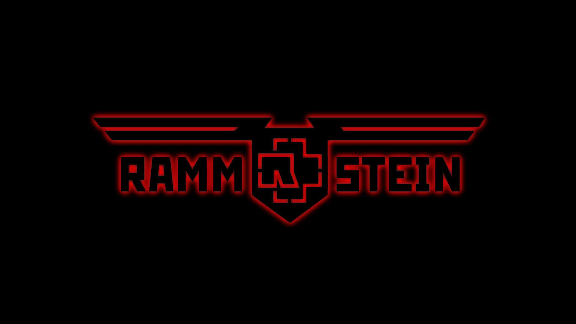 Rammstein Logo Redon Black Background