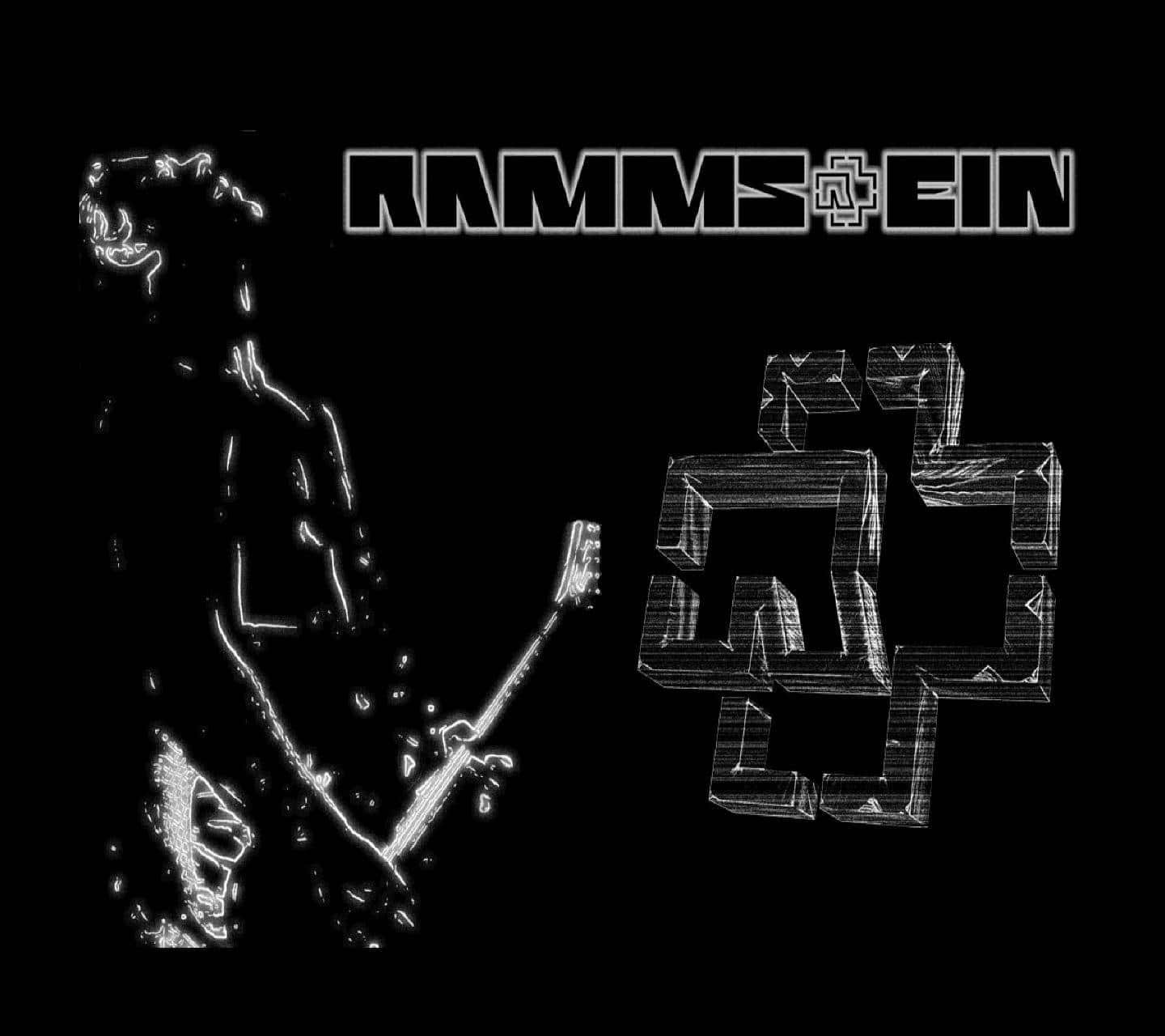 Rammstein Neon Outline Art Background