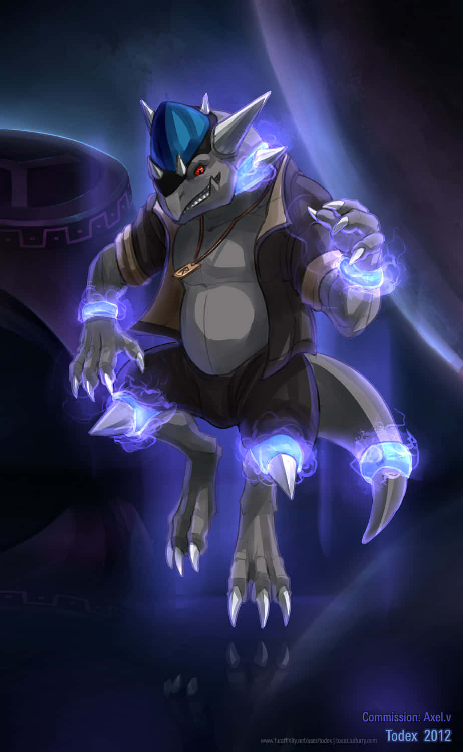 Rampardos Glowing Digital Art