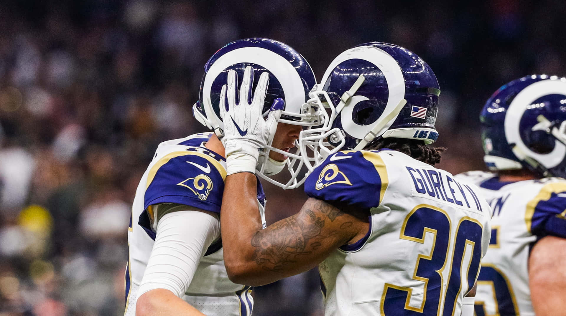 Rams Players Are Congratulating Each Other On The Field