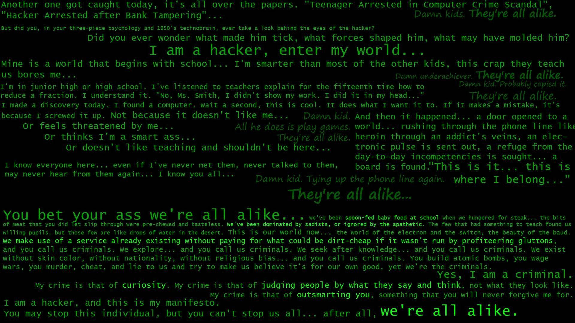 Random Hacker Words Full Hd Background