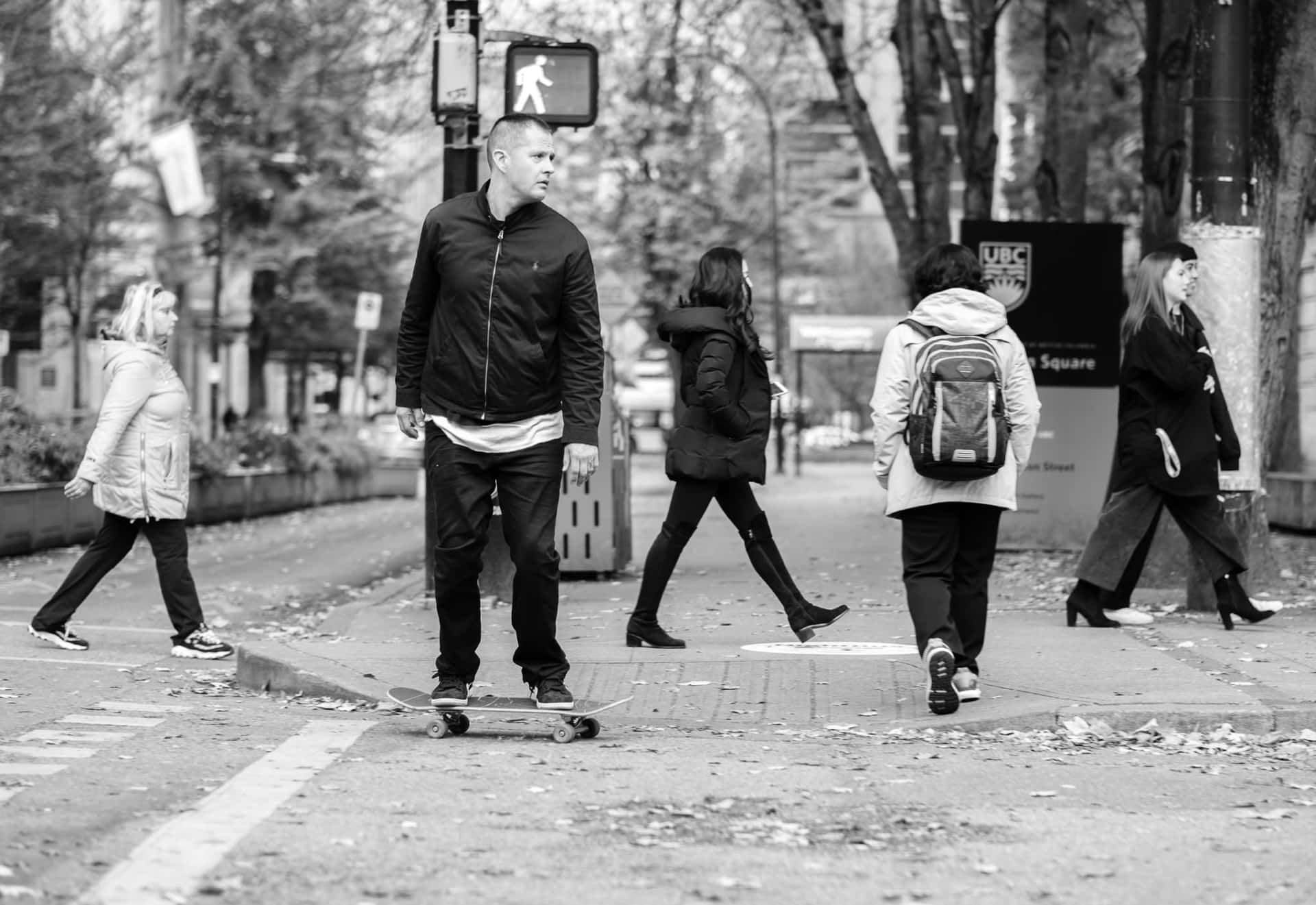 Random People Crossing A Street