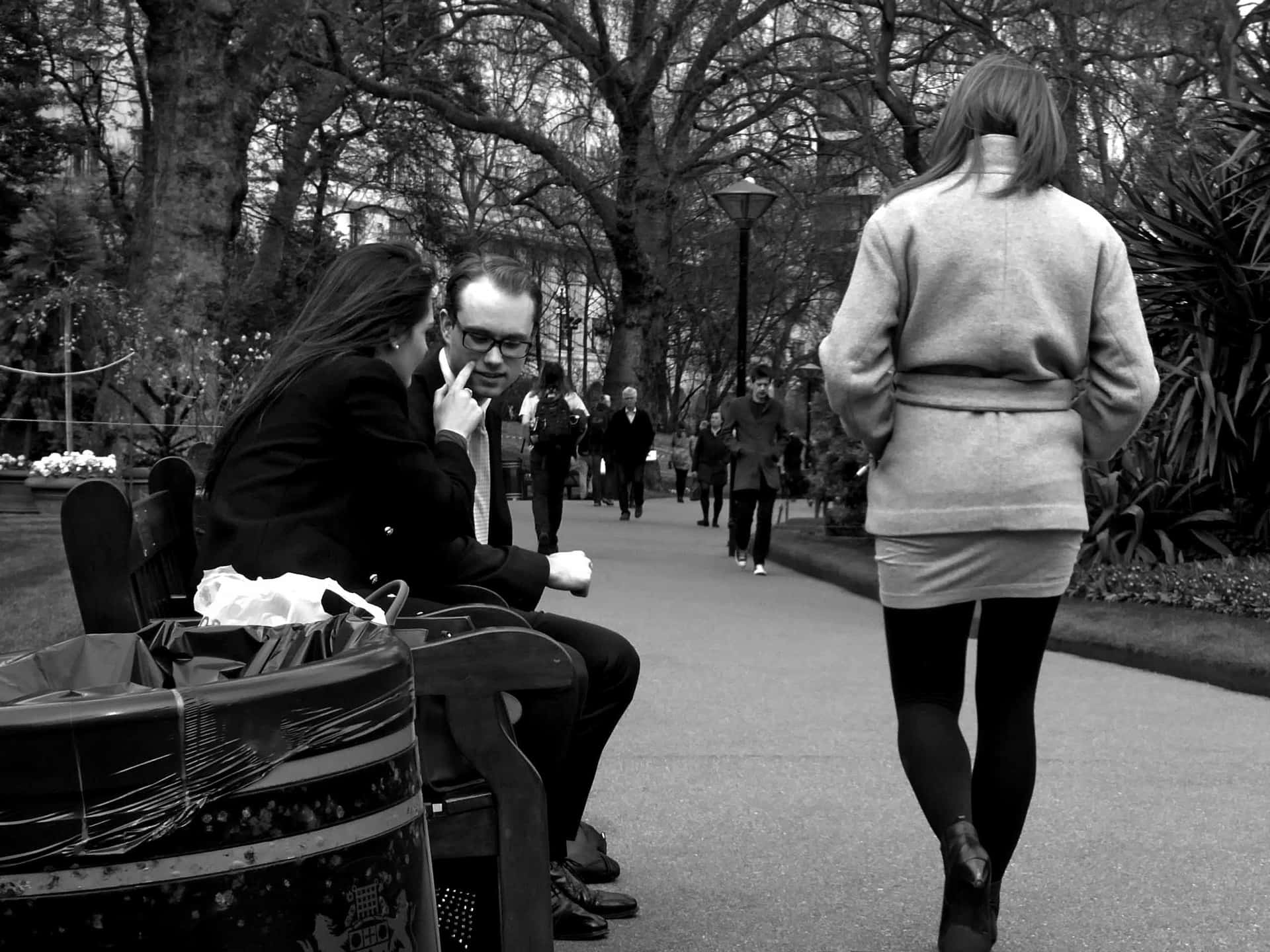 Random People In A Public Park Background