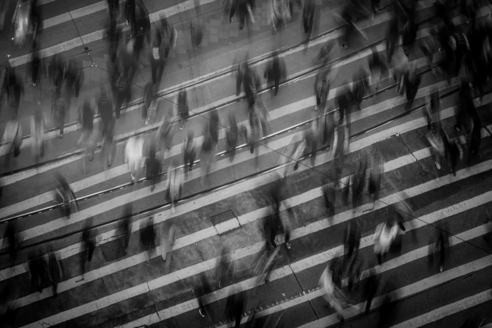 Random People In Pedestrian Lane Timelapse Background