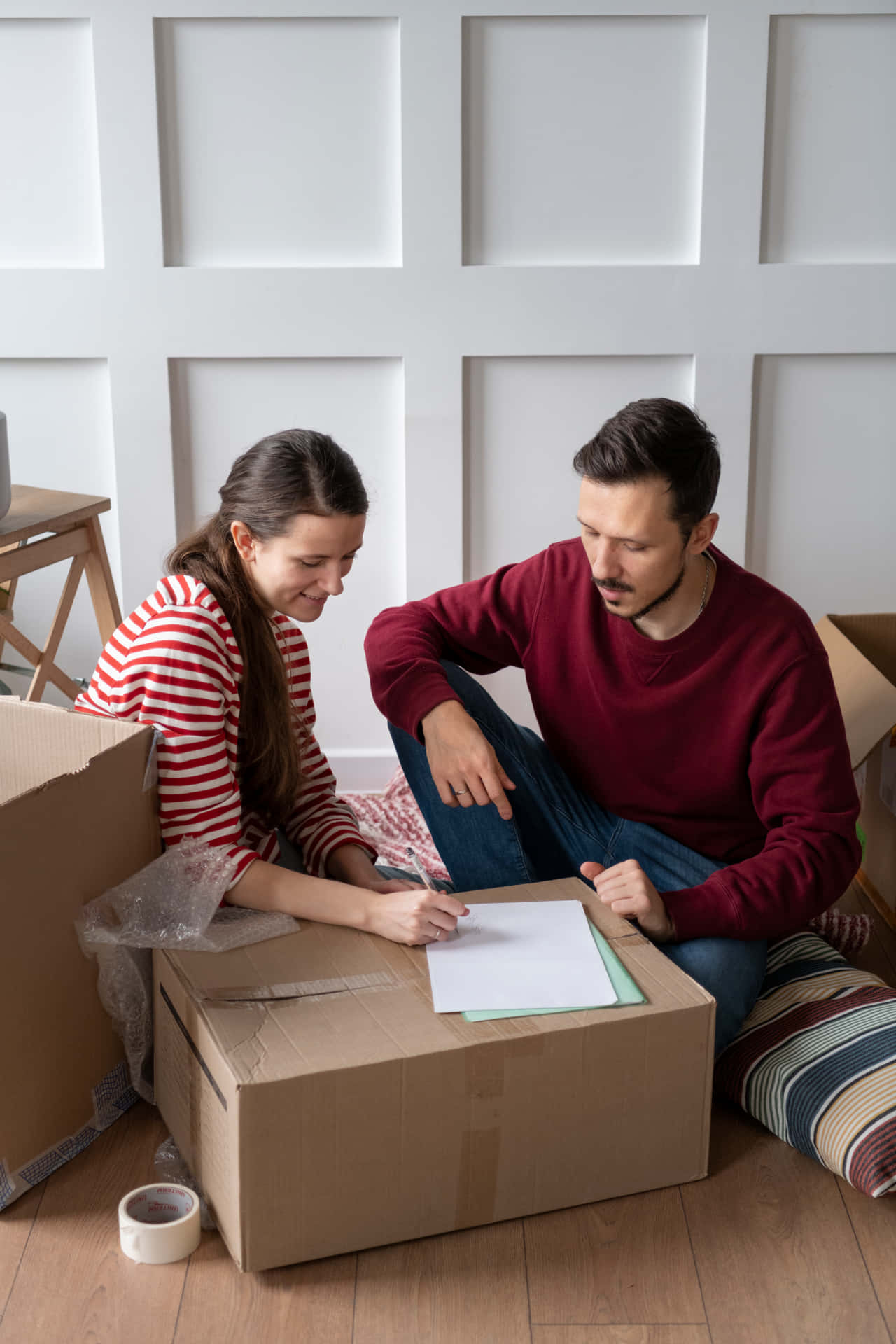 Random People Moving Into New Home Background