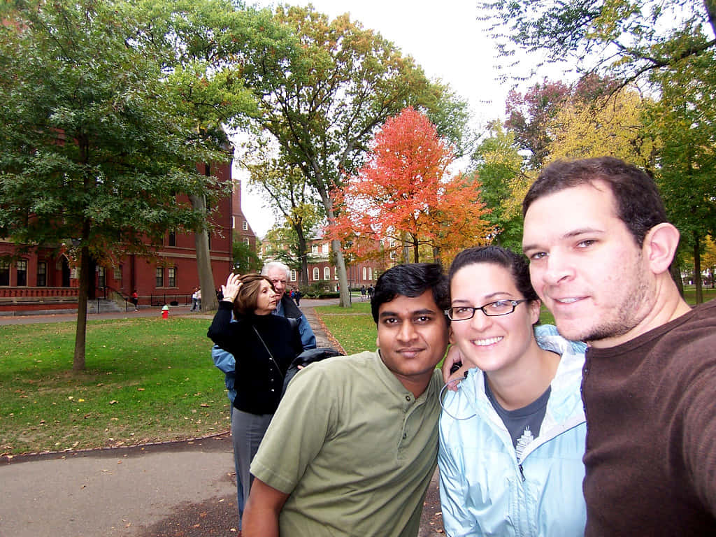 Random People Taking Selfie At The Park Background