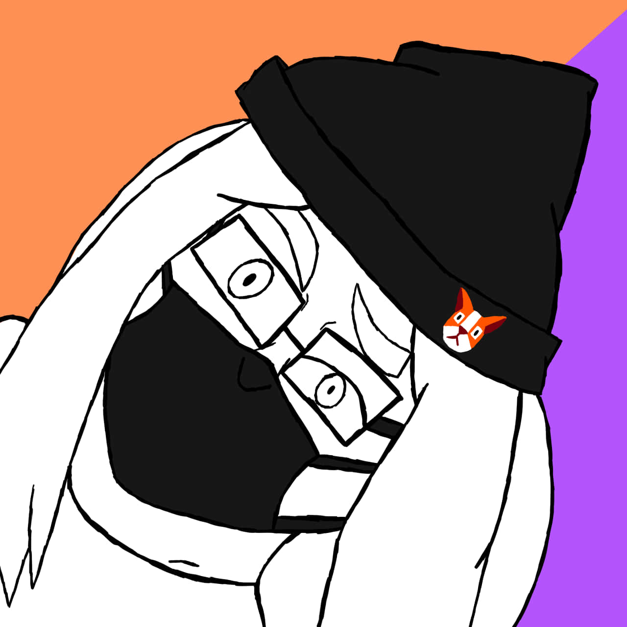 Random Pfp Character With Face Mask Background