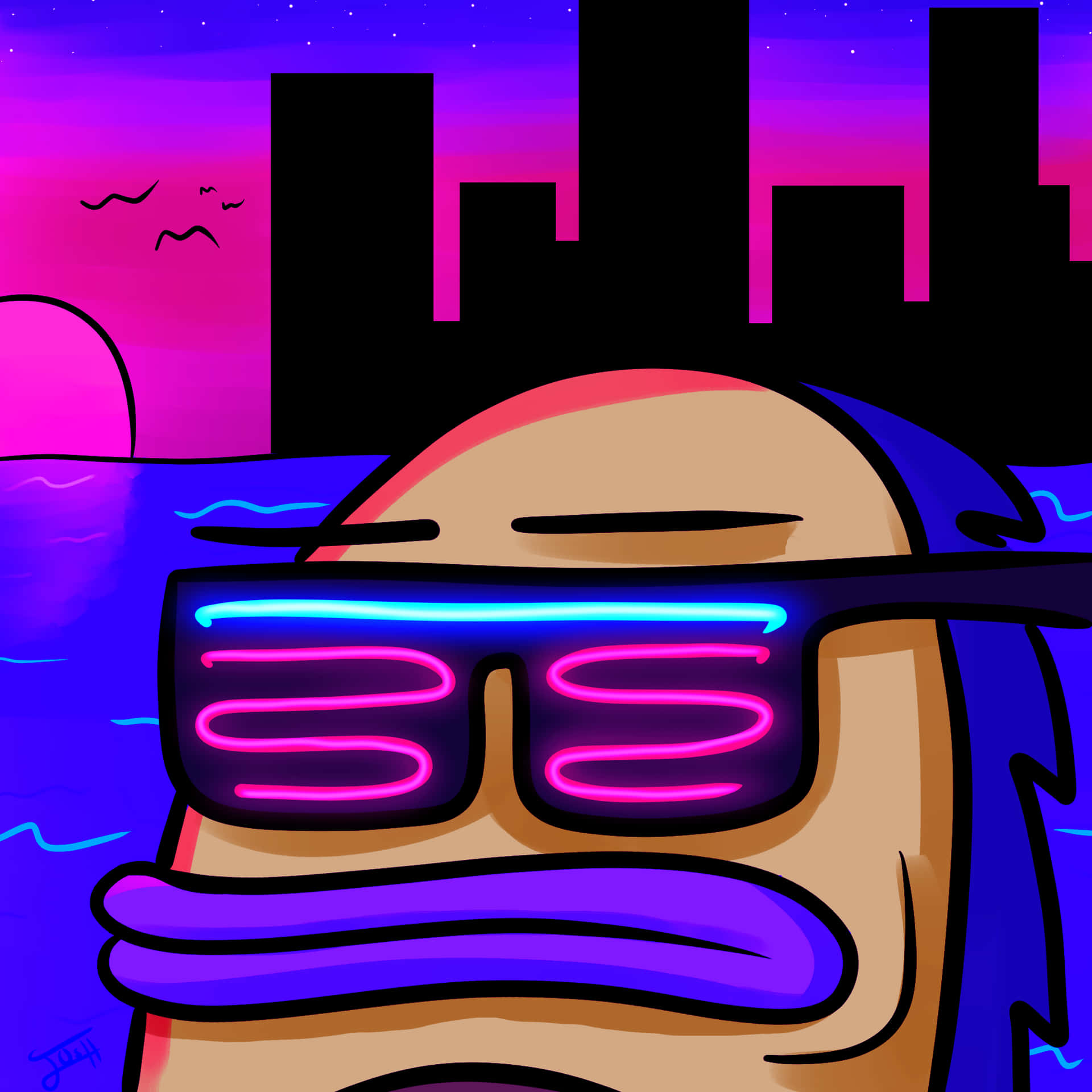 Random Pfp Of Fish With Sunglasses Background