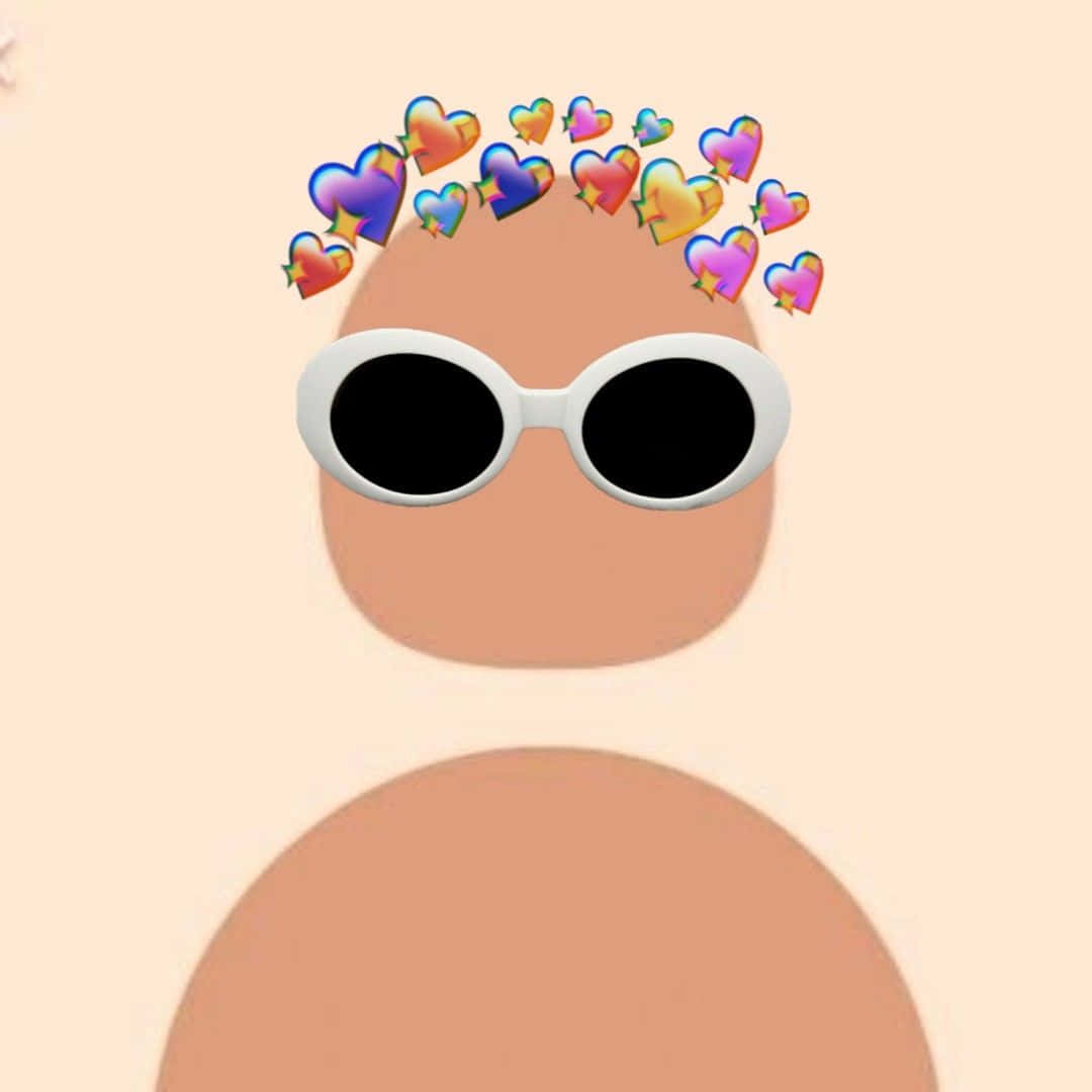 Random Pfp With Sunglasses And Hearts Background