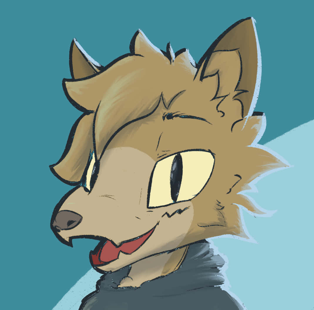 Random Pfp Wolf On Blue Background Background