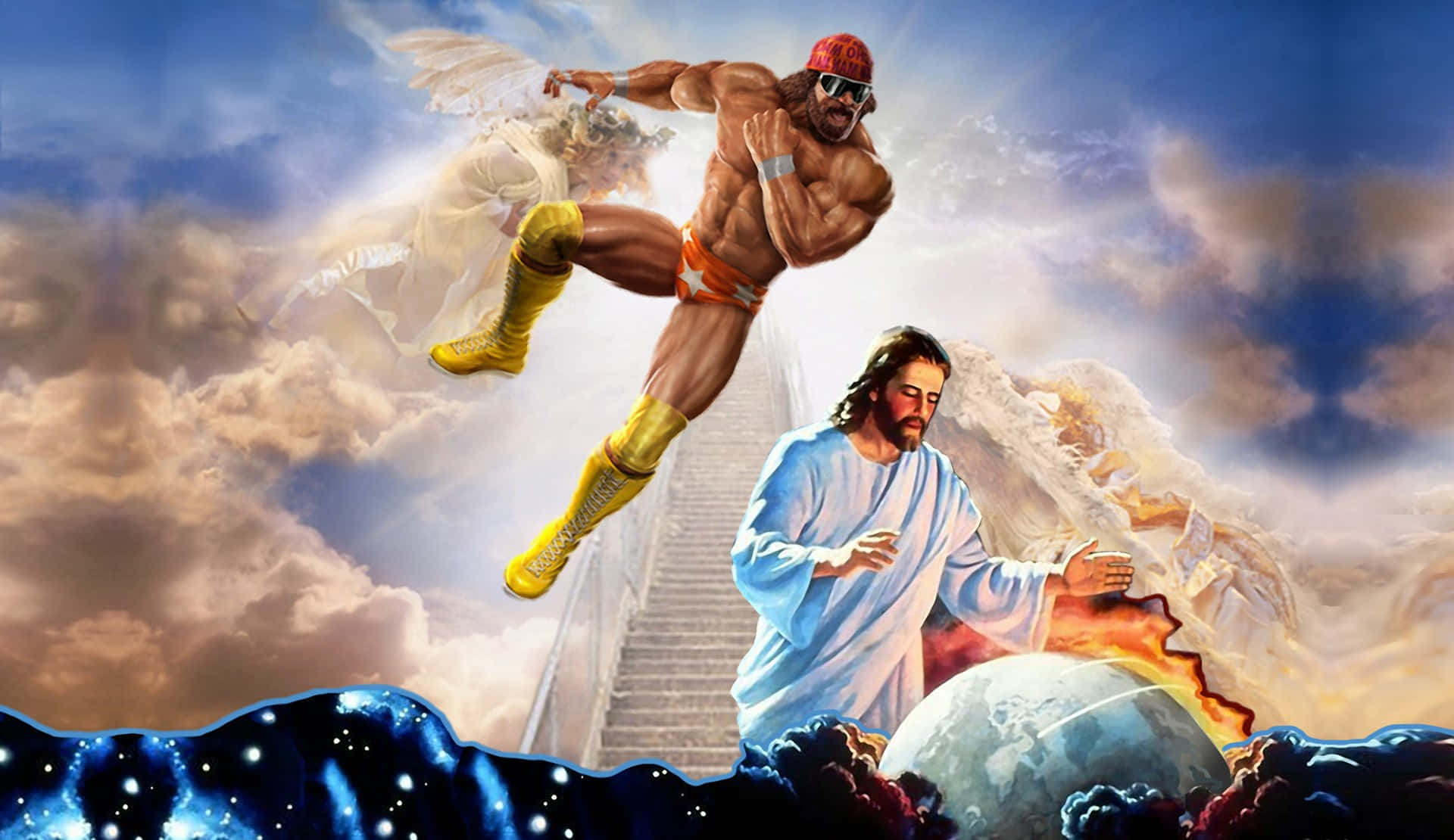 Randy Savage In Heaven Background