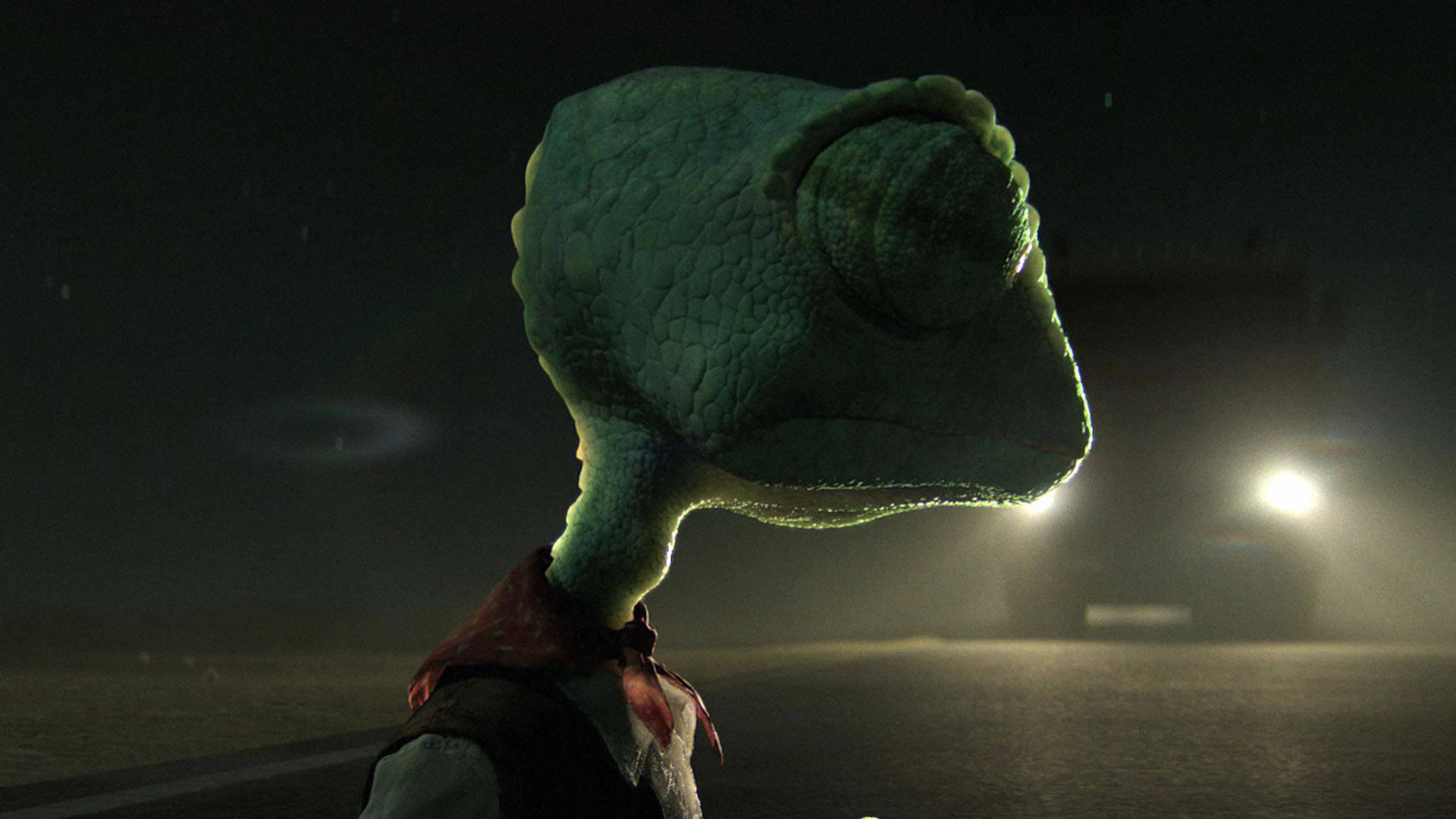 Rango On Dark Road Background