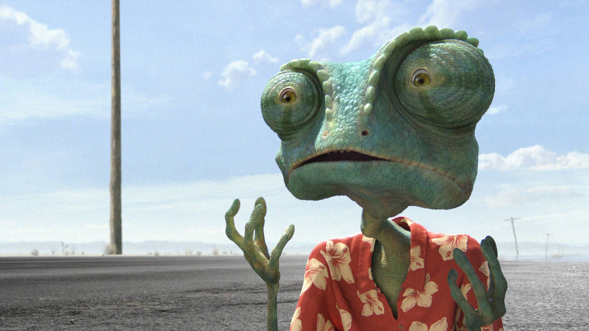 Rango Raising His Hands